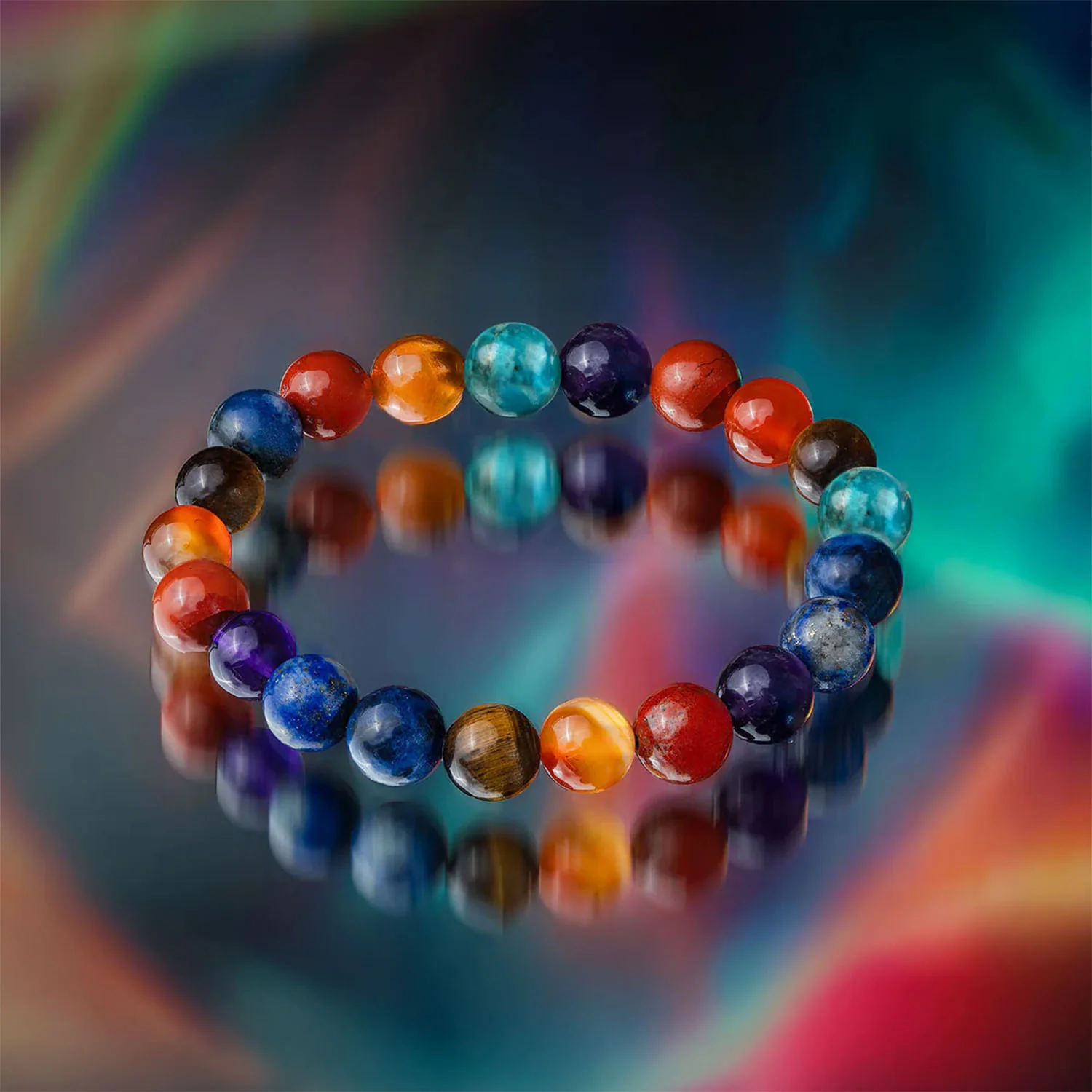 Multi Chakra Natural Stone Bracelet - Image 10