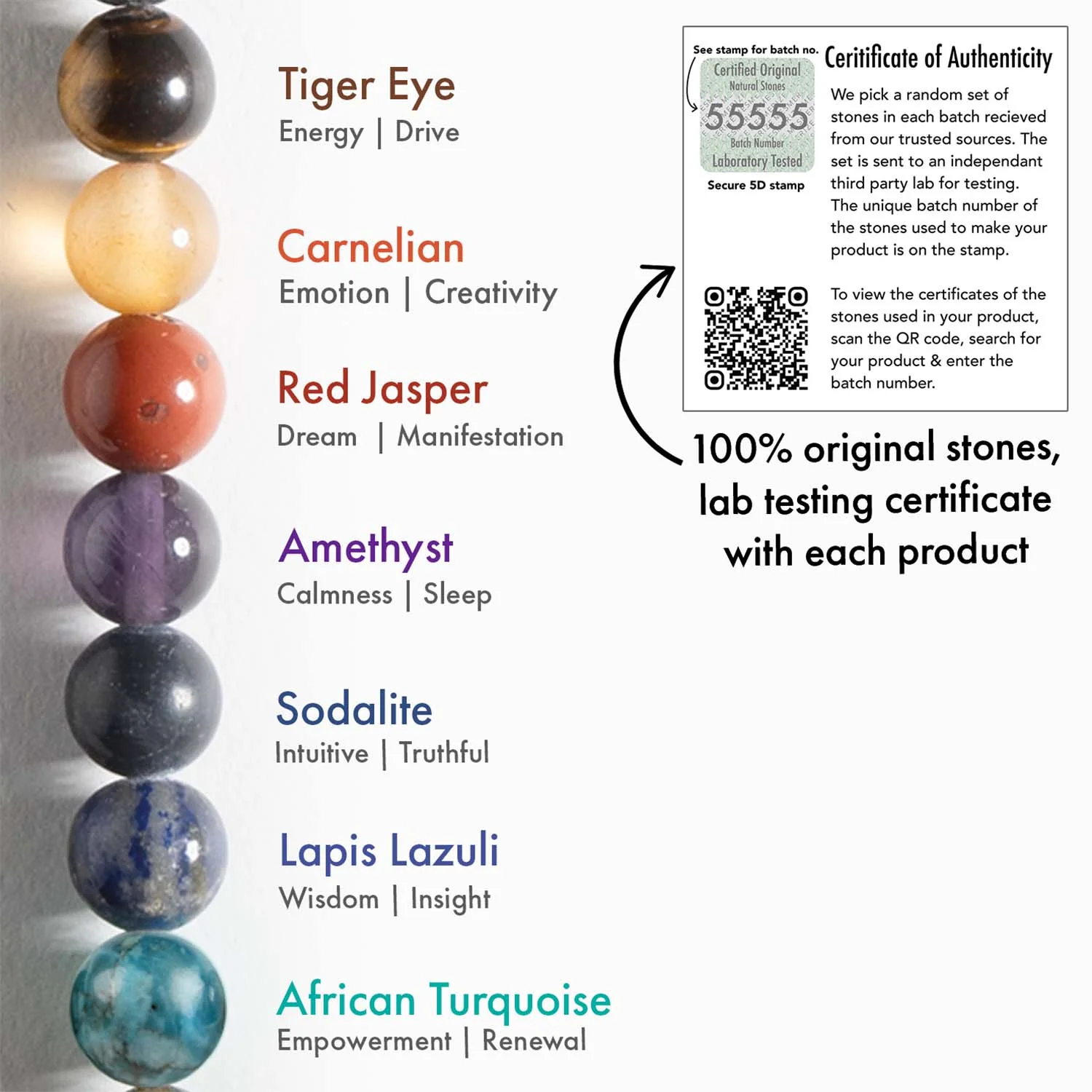 Multi Chakra Natural Stone Bracelet - Image 12
