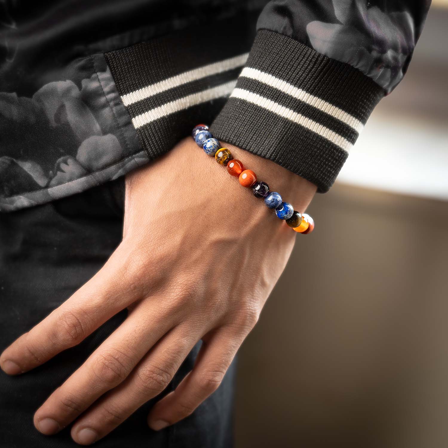 Multi Chakra Natural Stone Bracelet - Image 3