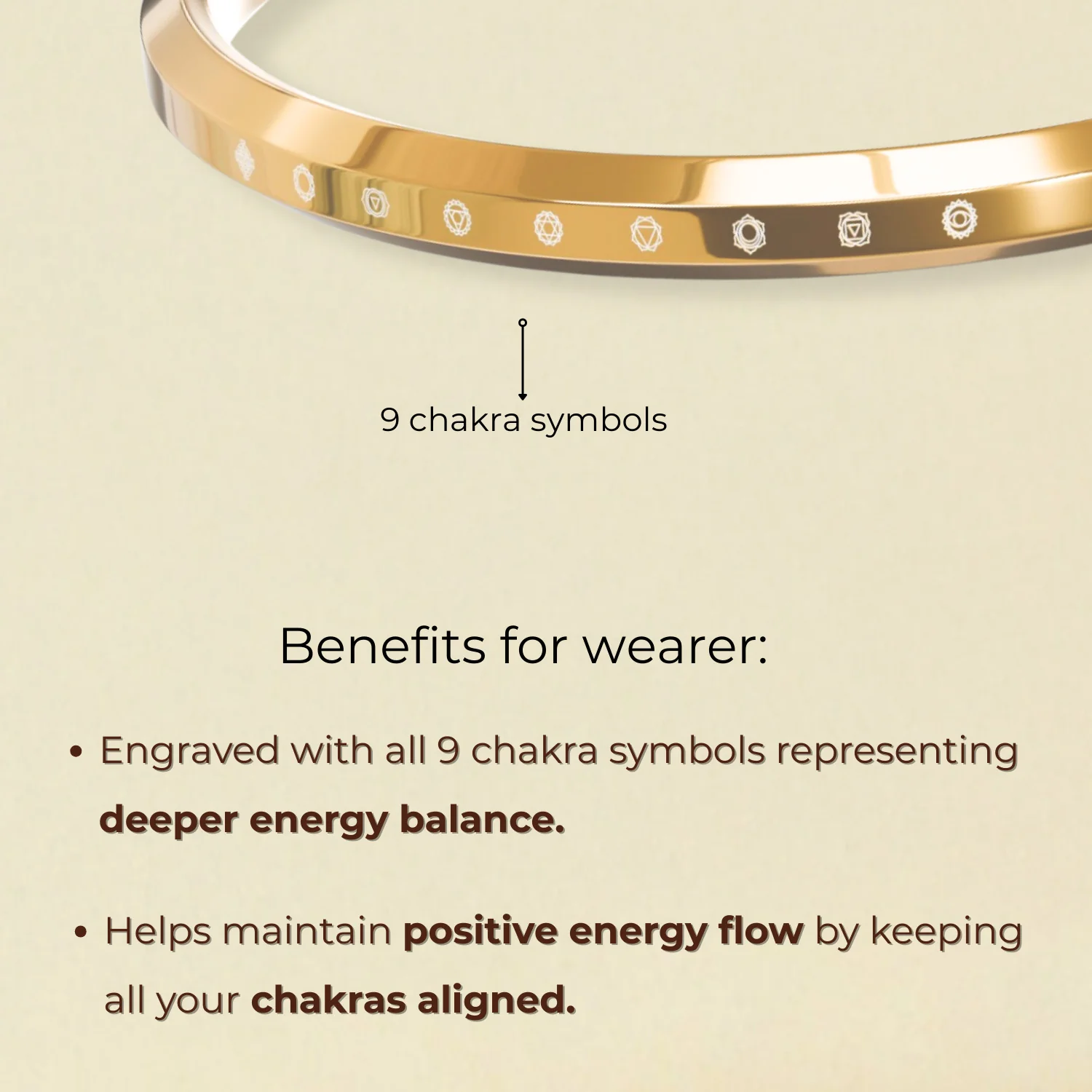 9 Chakra MicroCarved Round Kada - Image 2