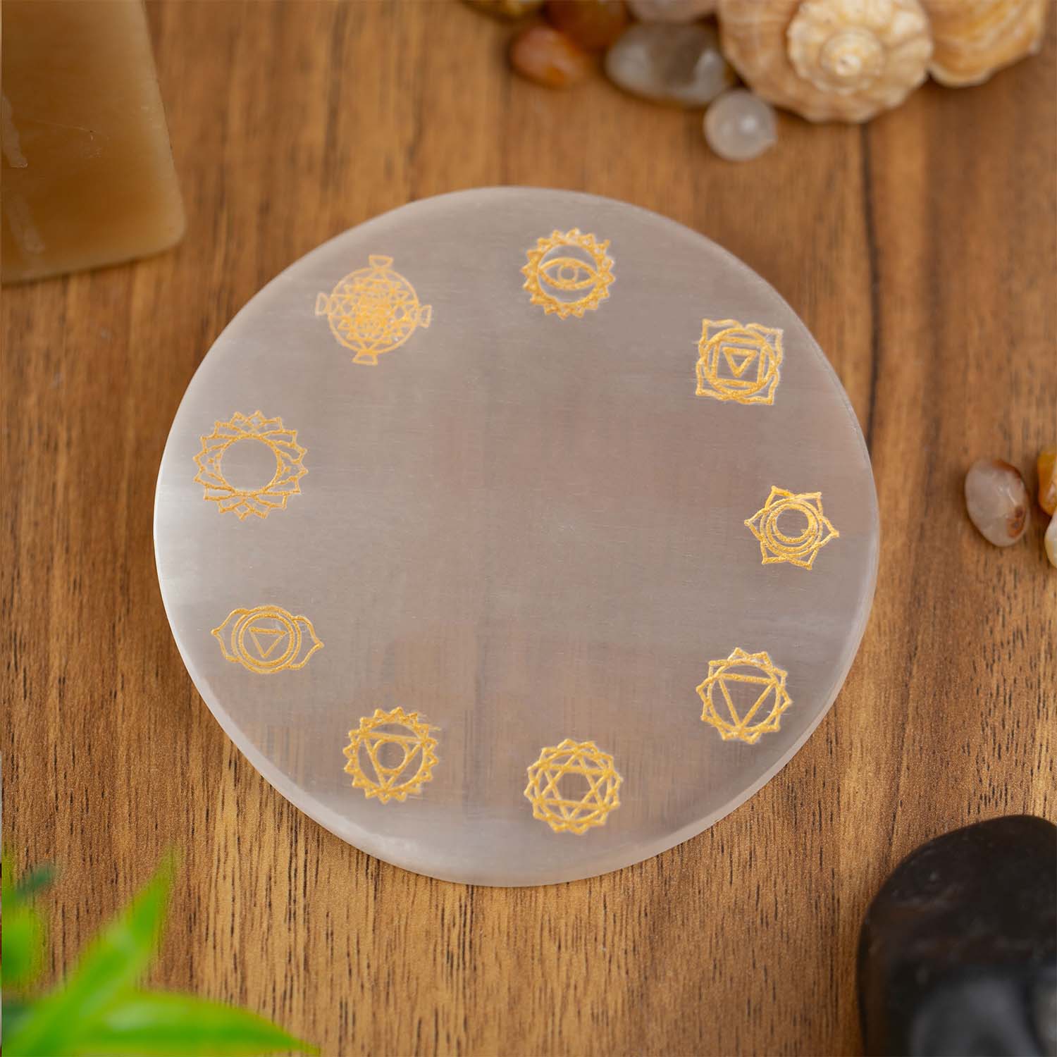 9 Chakra Selenite Charging Plate - Image 4