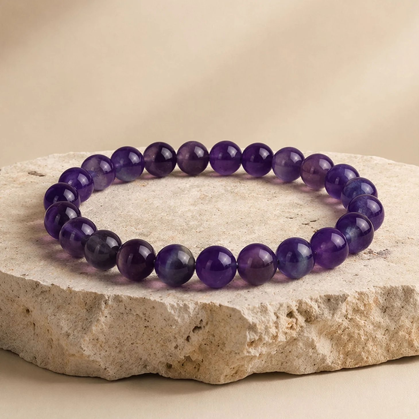 Wellness Amethyst Natural Stone Bracelet - Image 11