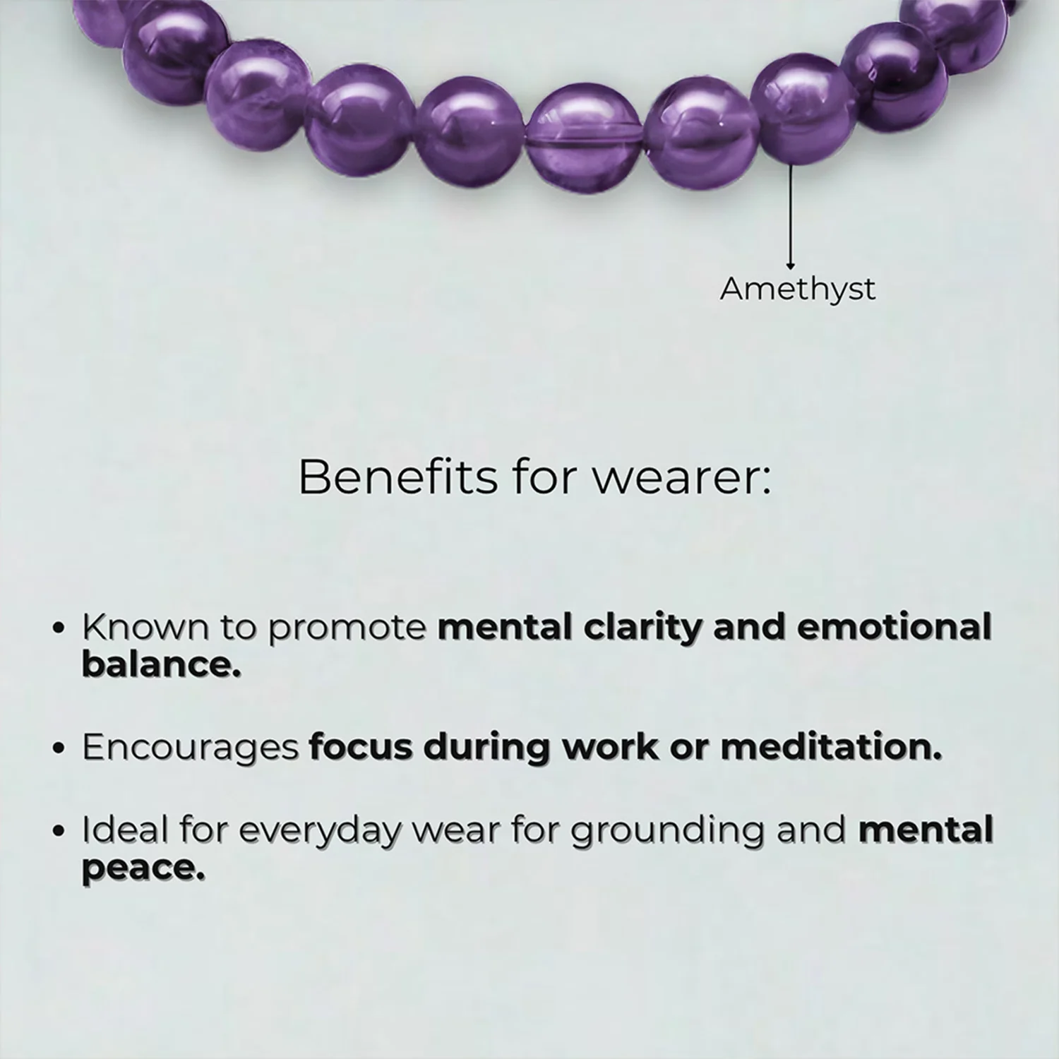 Wellness Amethyst Natural Stone Bracelet - Image 12