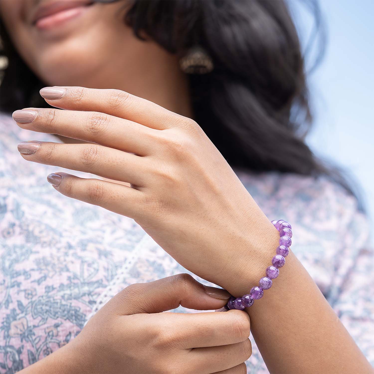 Wellness Amethyst Natural Stone Bracelet - Image 13