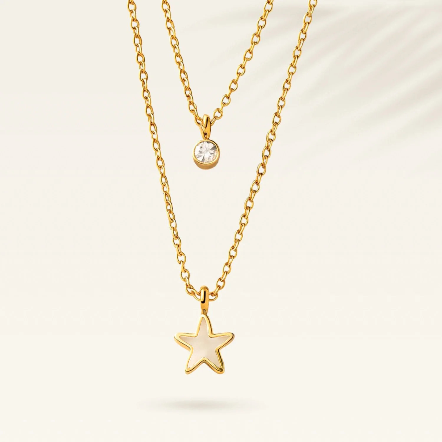 Ariel Gold Layered MOP Star Necklace