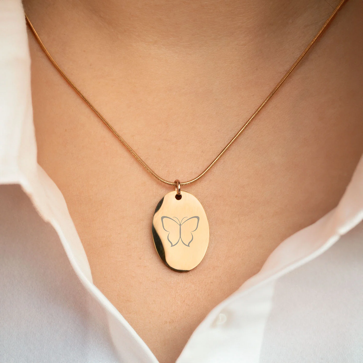 Butterfly Oval Necklace - Image 10