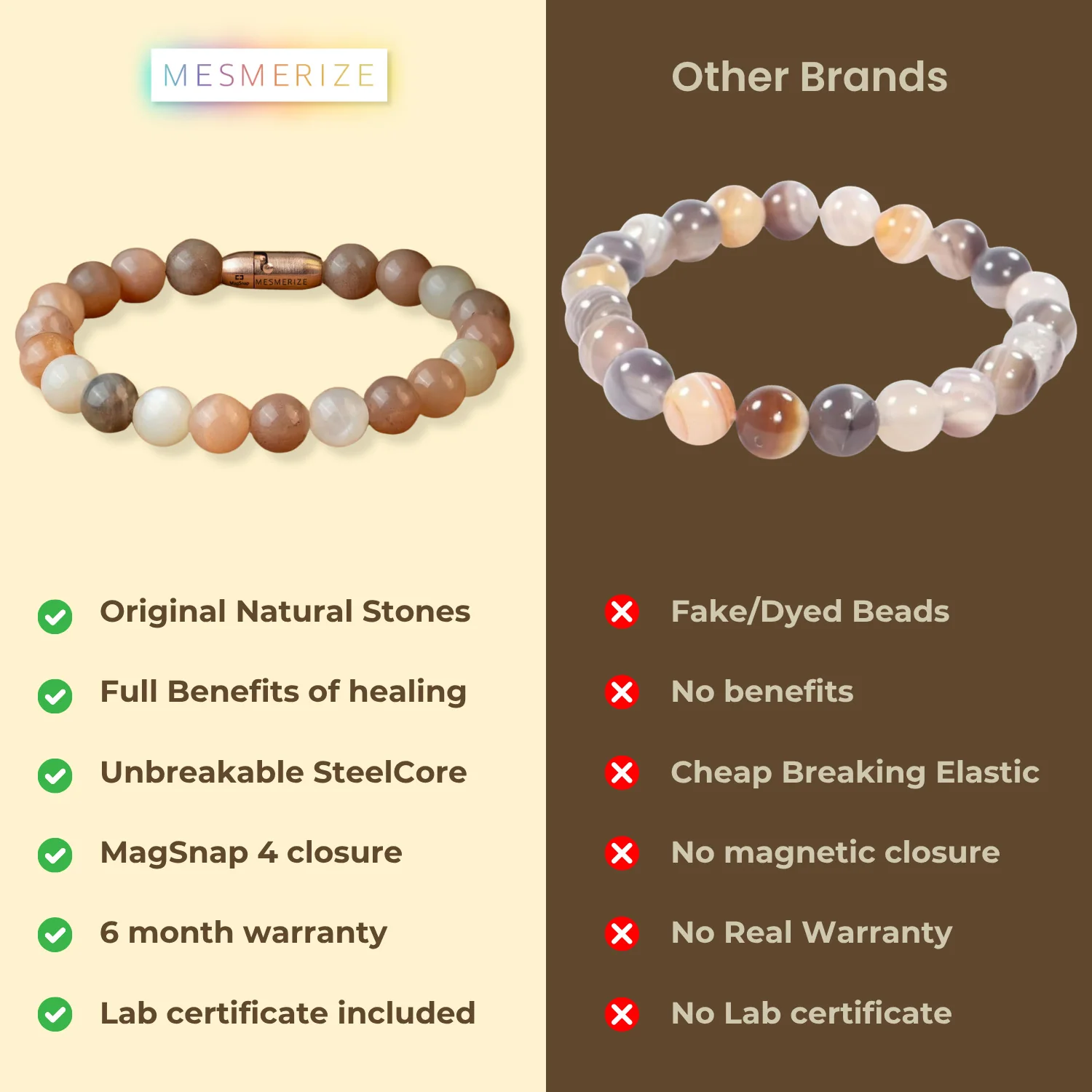 Calming Multi Moon Natural Stone Bracelet with Magsnap 4 - Image 4
