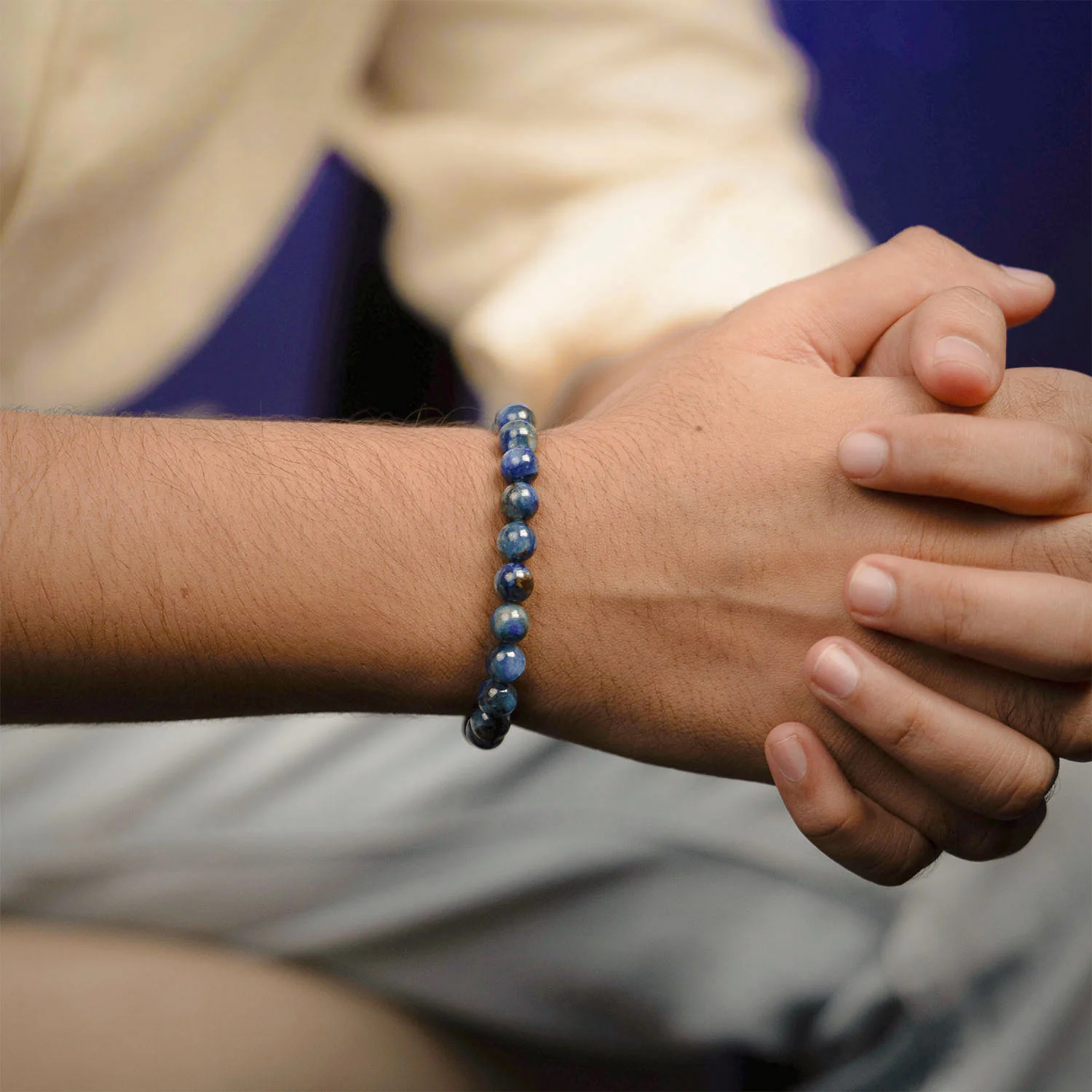 Clarity Blue Kyanite Natural Stone Bracelet With MagSnap 4 - Image 3