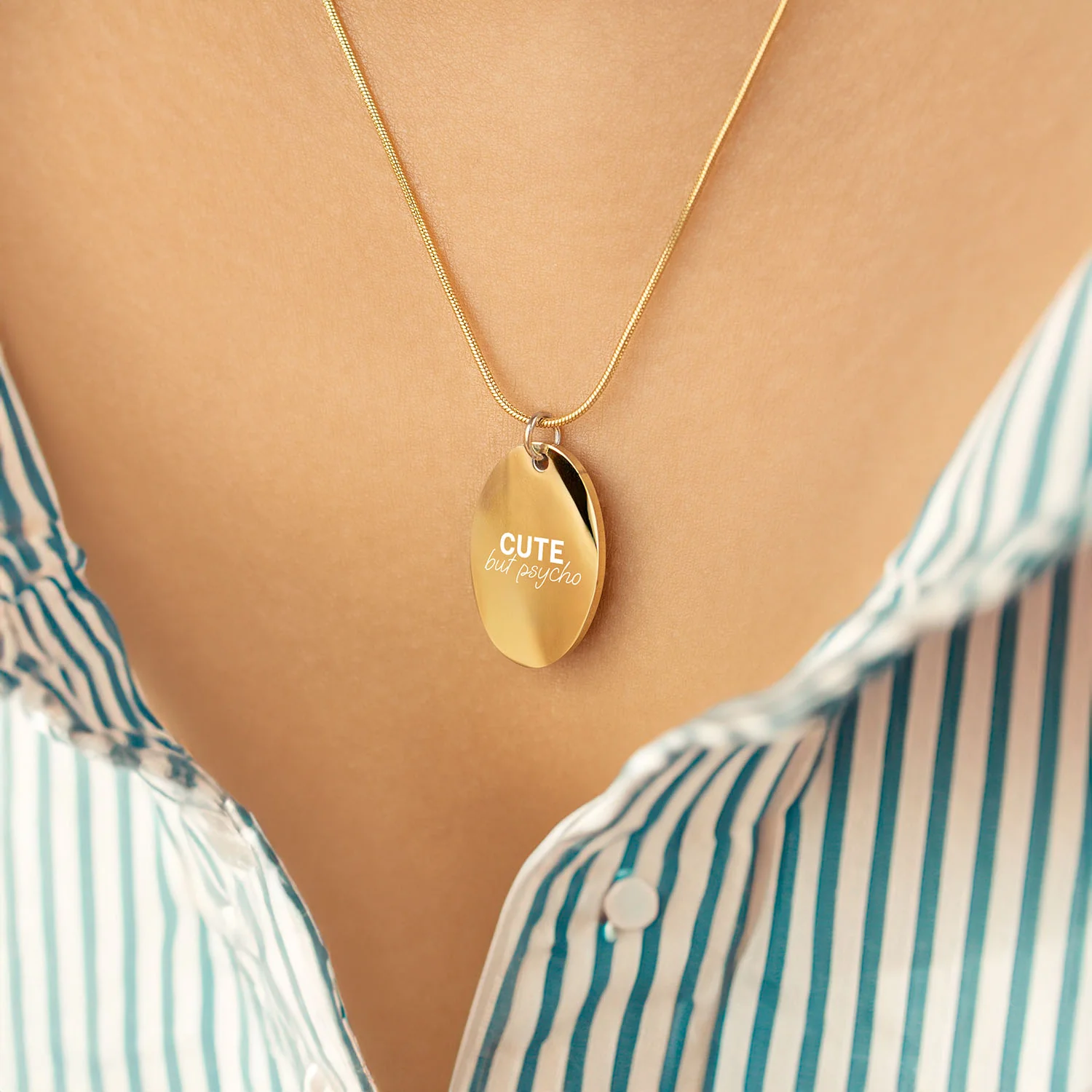 Cute But Psycho Oval Necklace - Image 10