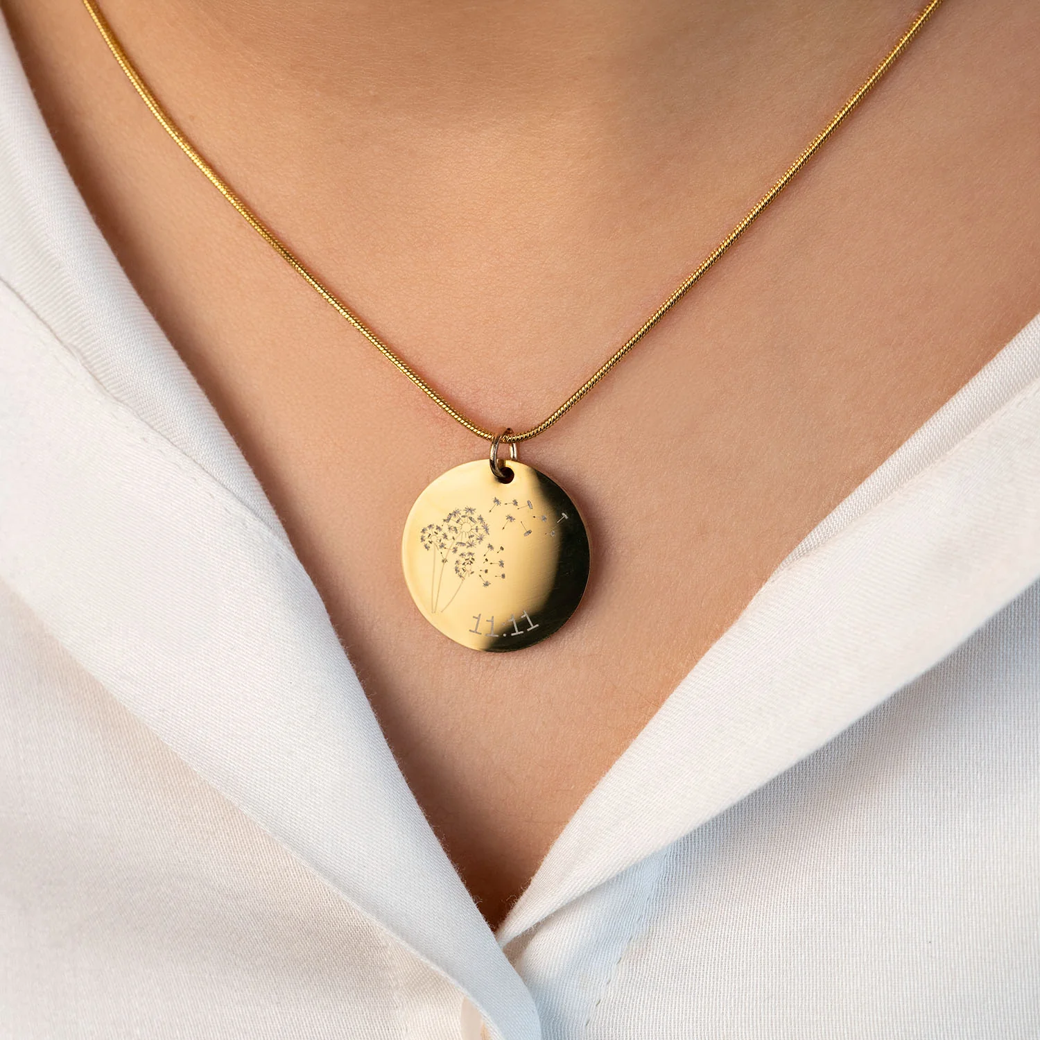 Dandelion 11:11 Make A Wish Circle Necklace - Image 5