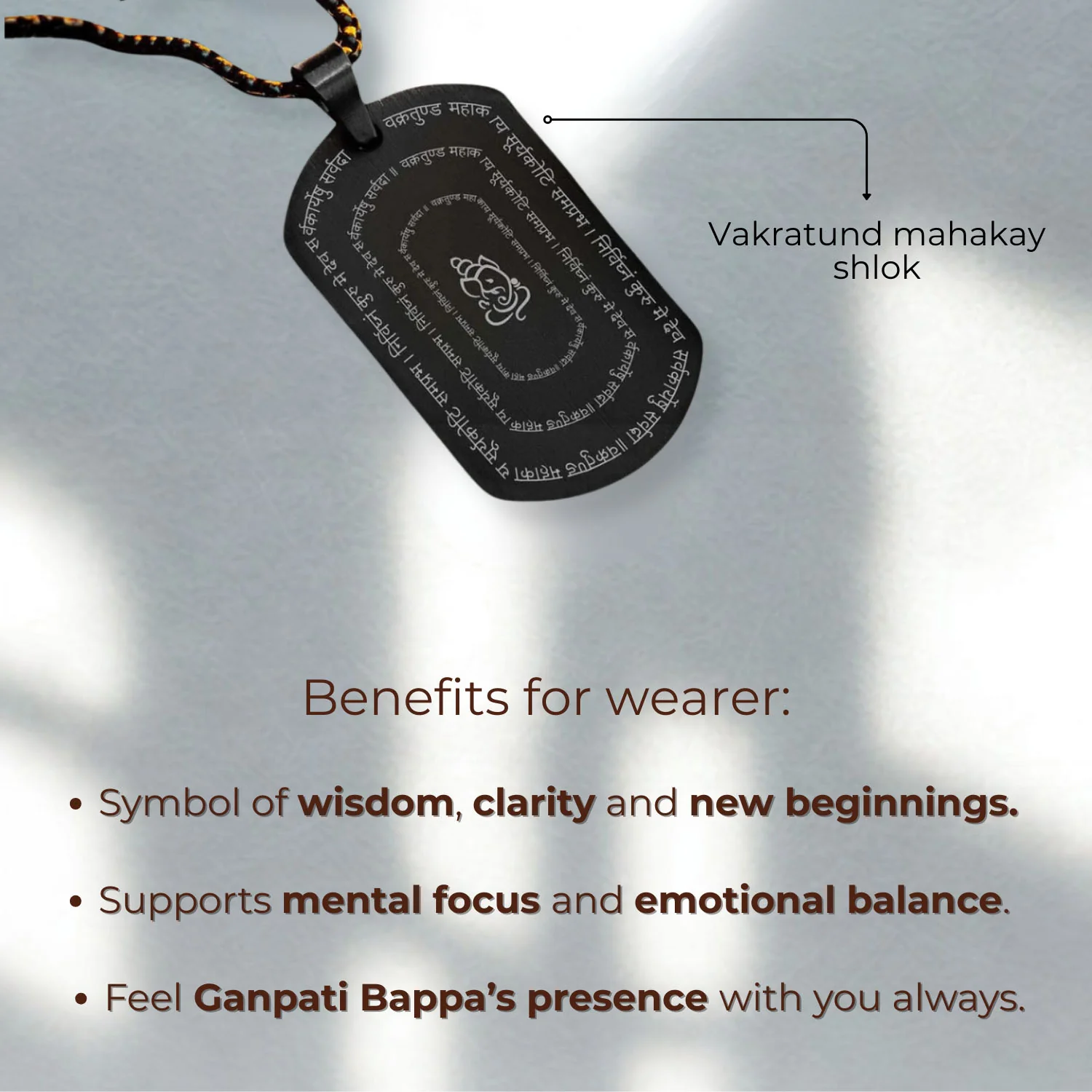 Devotional Ganpati Shlok Tag Necklace - Image 18