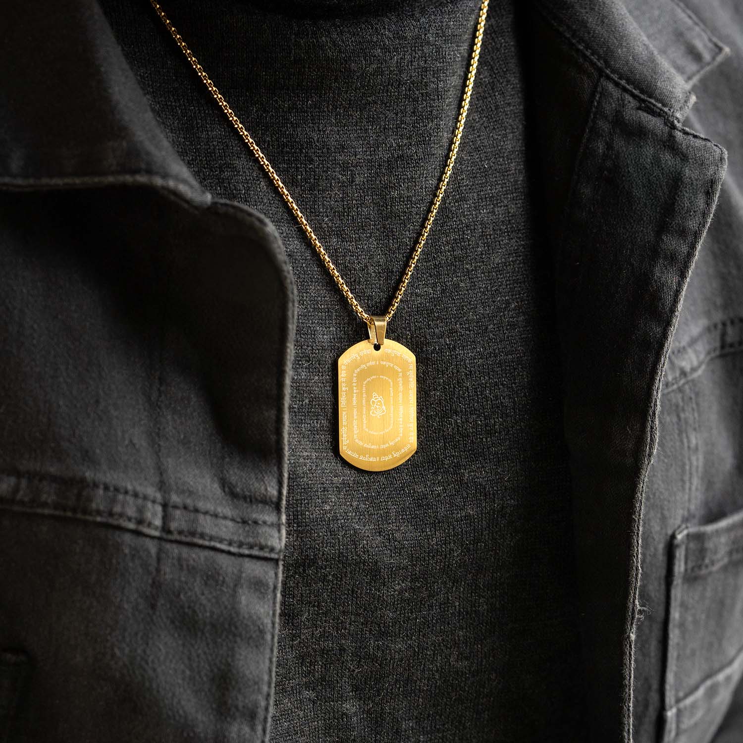 Devotional Ganpati Shlok Tag Necklace - Image 19