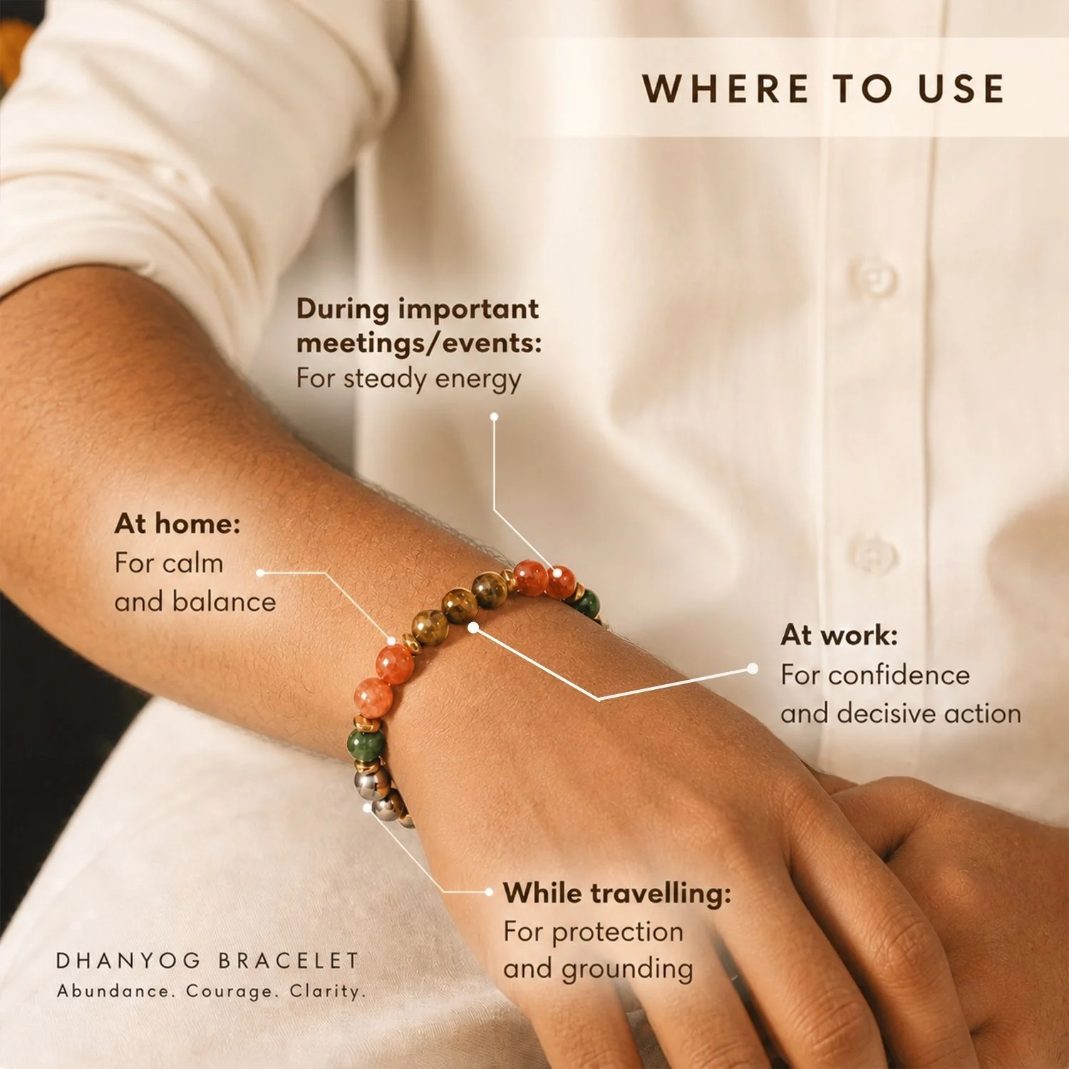 Dhanyog Wealth Attraction Natural Stone Bracelet - Image 13