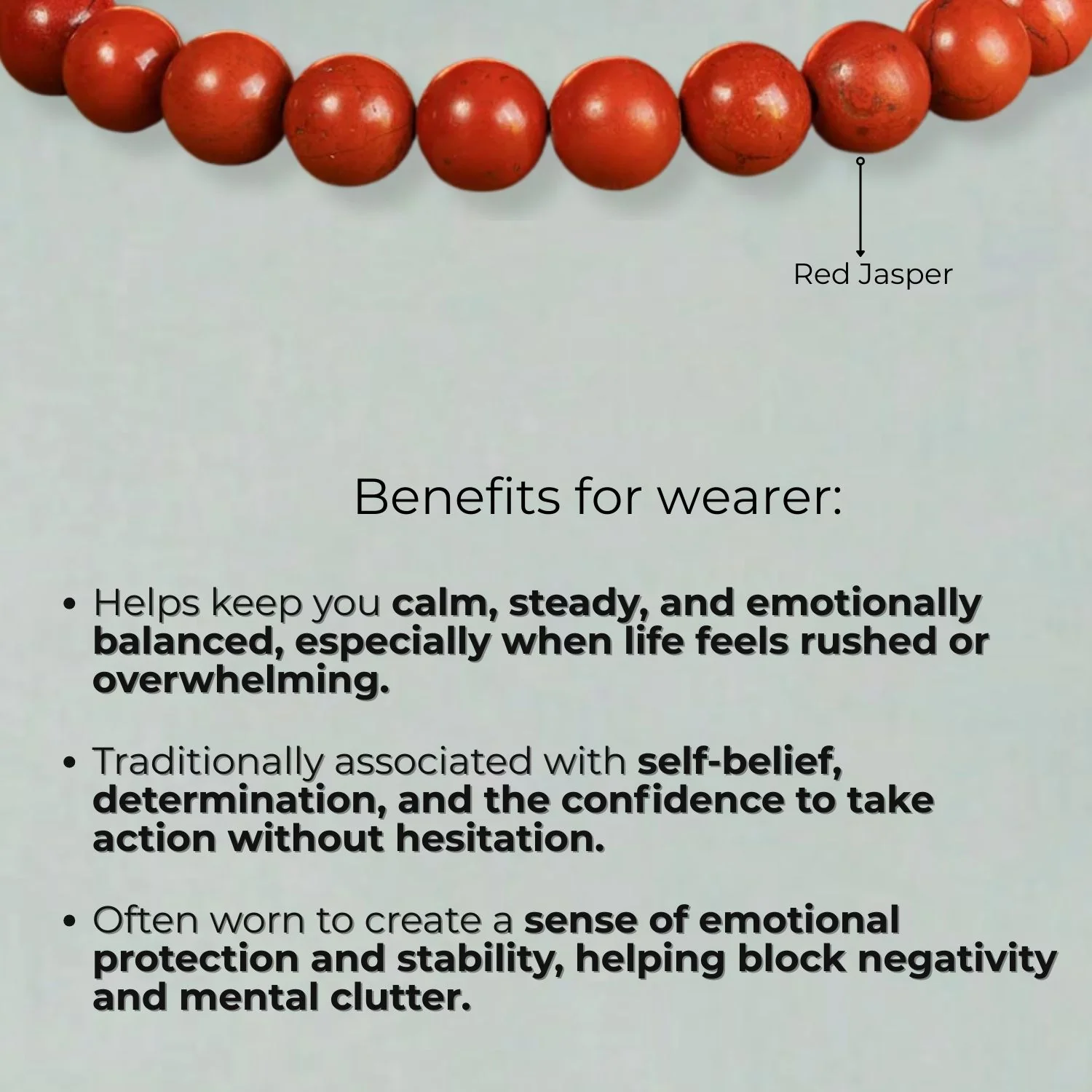 Inner Strength Red Jasper Natural Stone Bracelet - Image 12