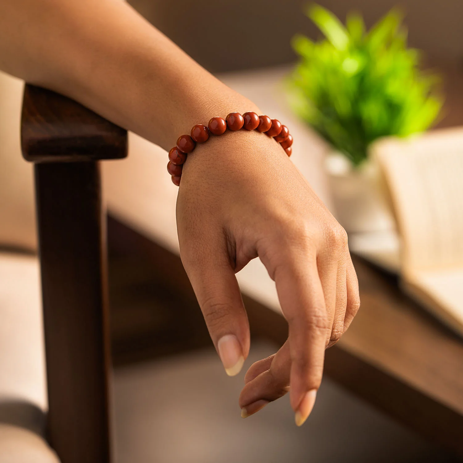 Inner Strength Red Jasper Natural Stone Bracelet - Image 13