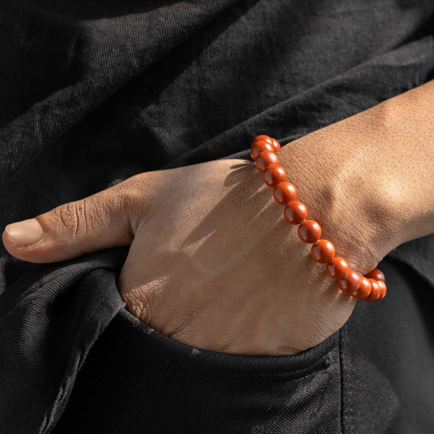 Inner Strength Red Jasper Natural Stone Bracelet - Image 4