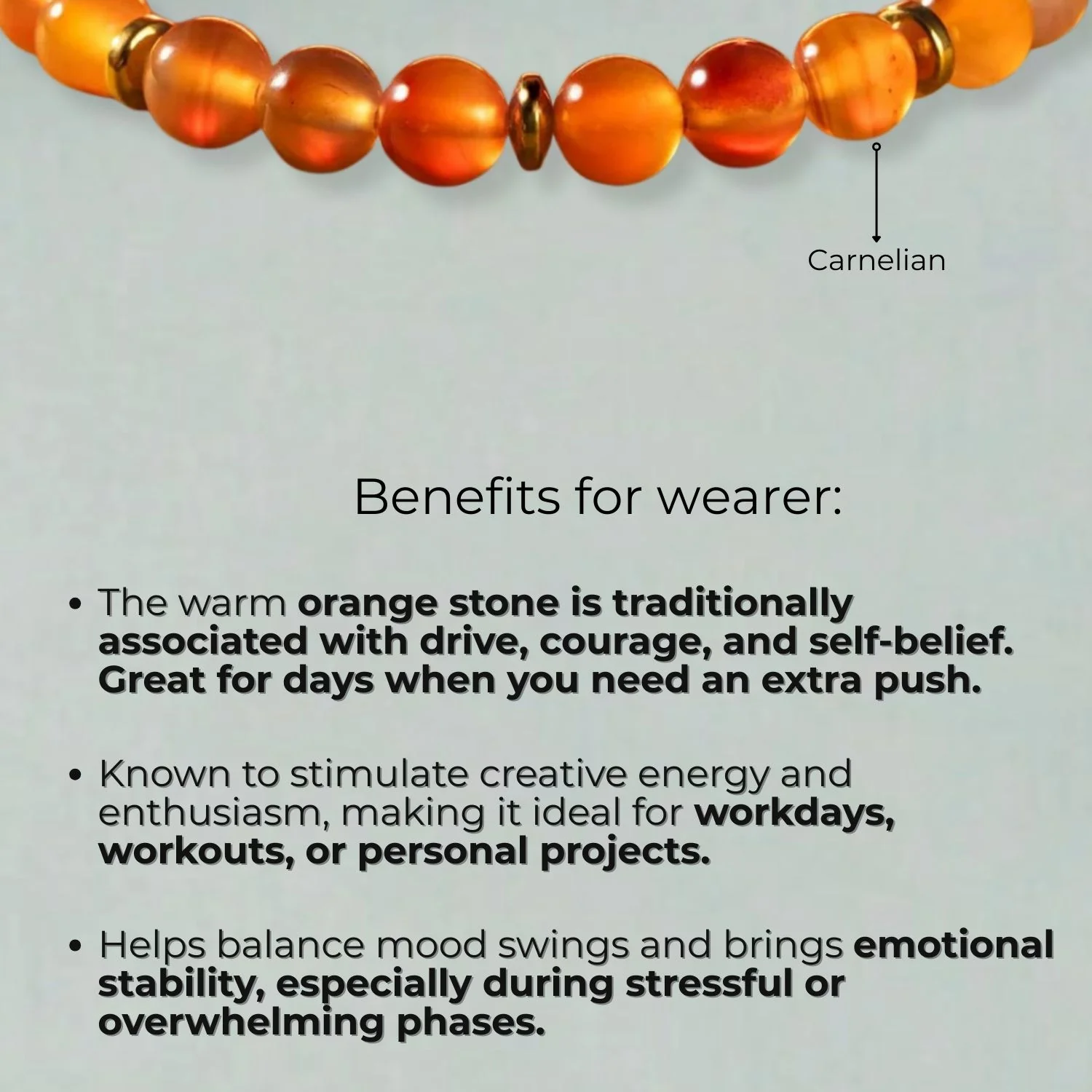 Empowering Carnelian Natural Stone Bracelet - Image 12