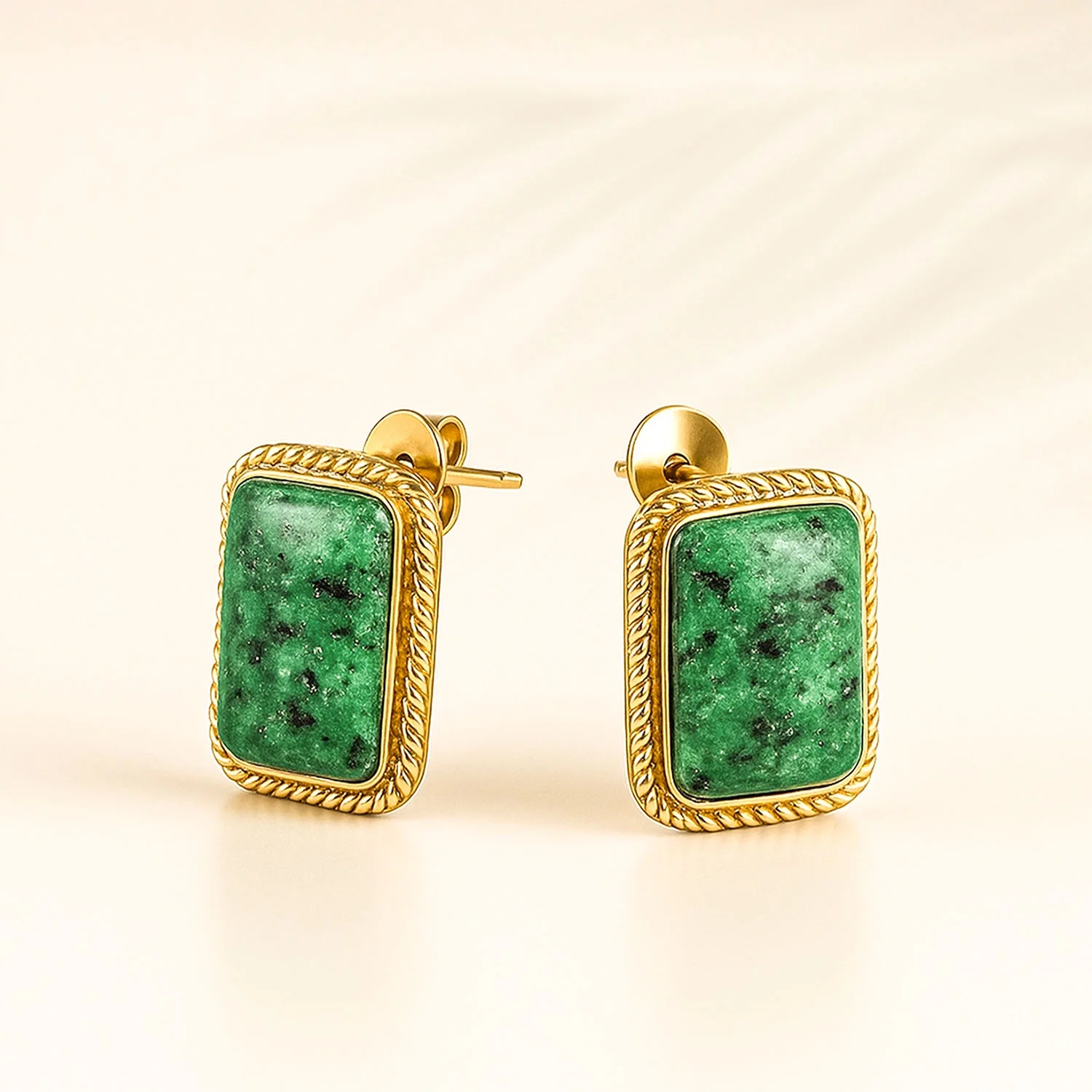 Esmere Emerald Stone Drop Earrings
