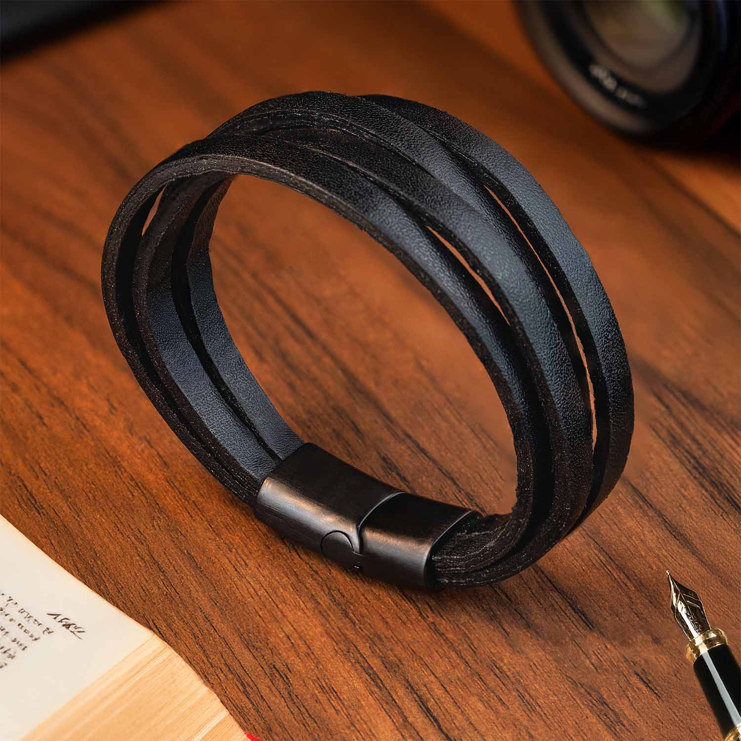 Forge Layered NeoLeather Bracelet with MagSlide