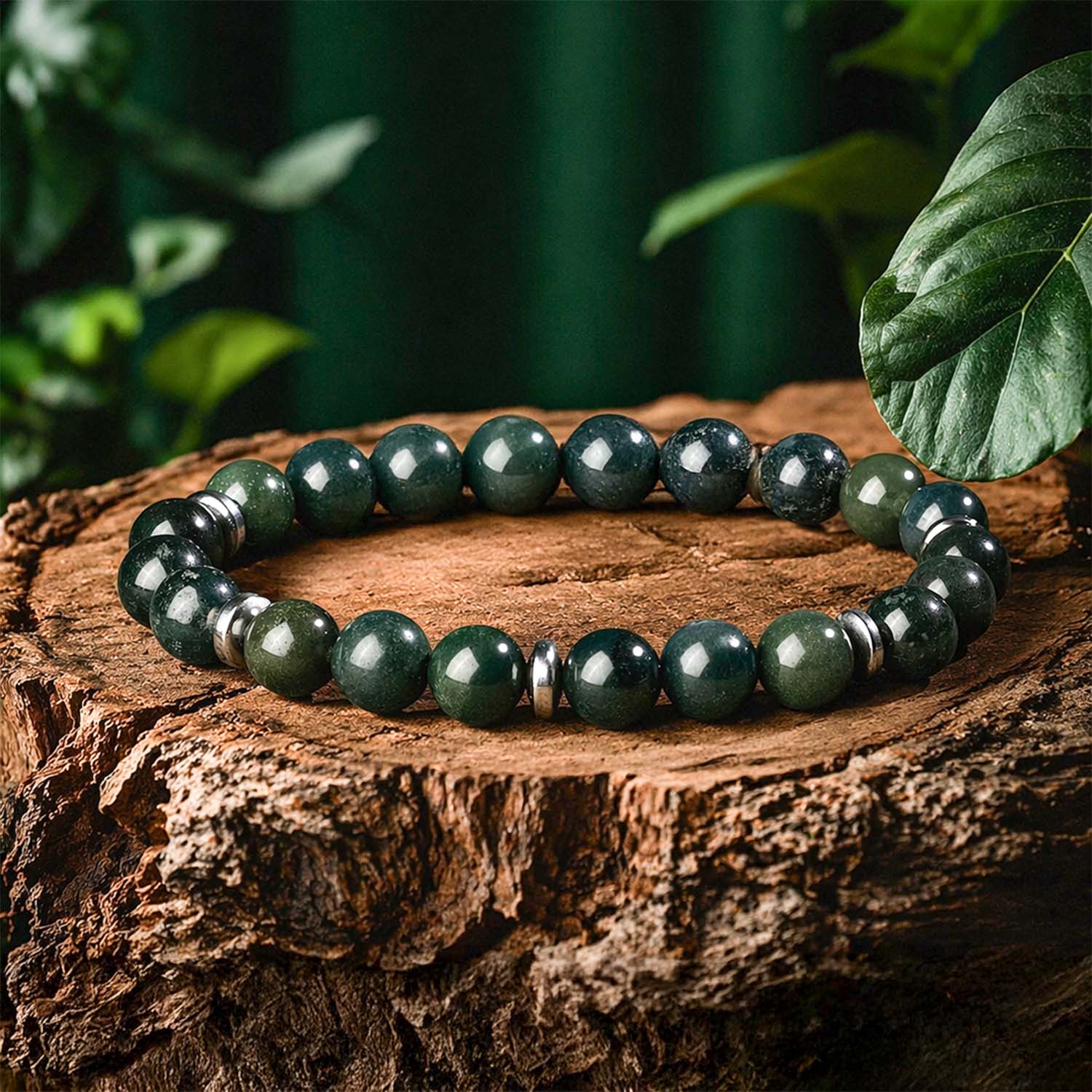 Soulful Moss Agate Natural Stone Bracelet - Image 11