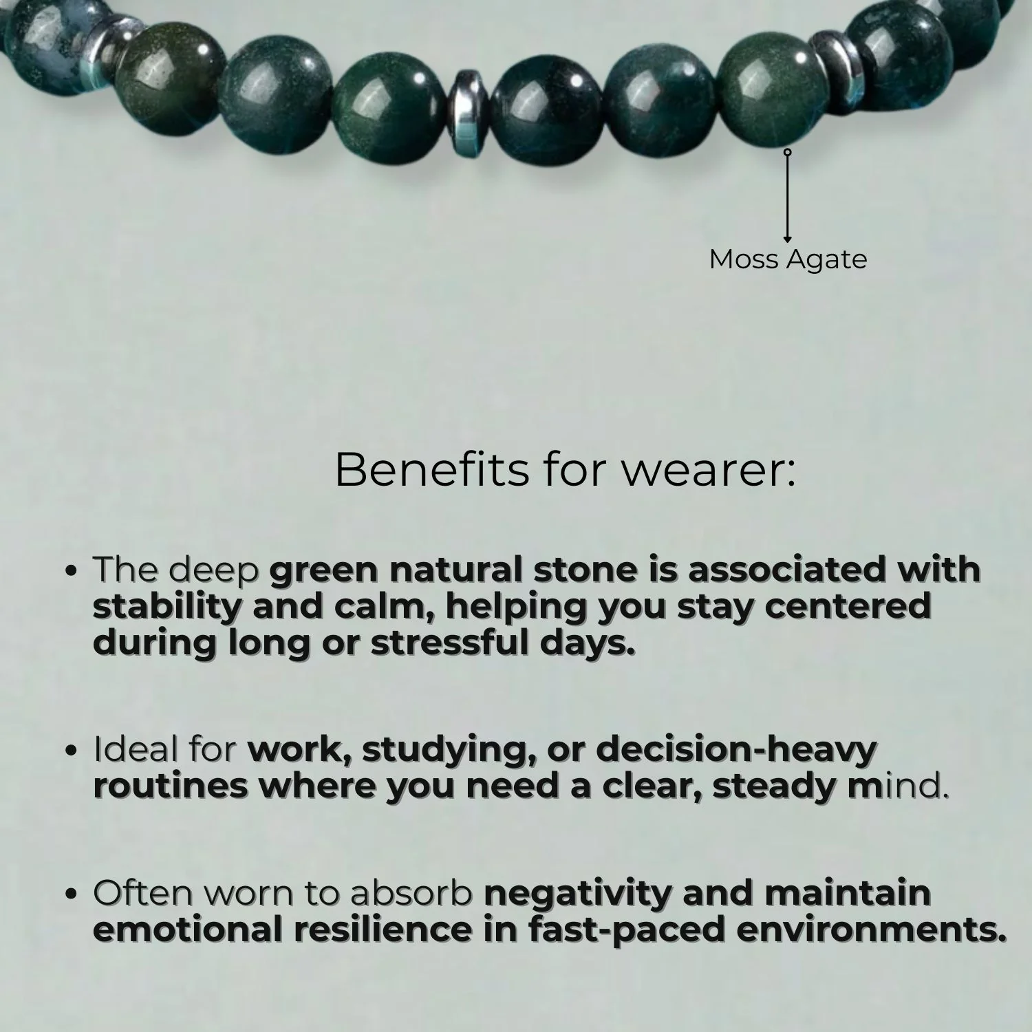 Soulful Moss Agate Natural Stone Bracelet - Image 12