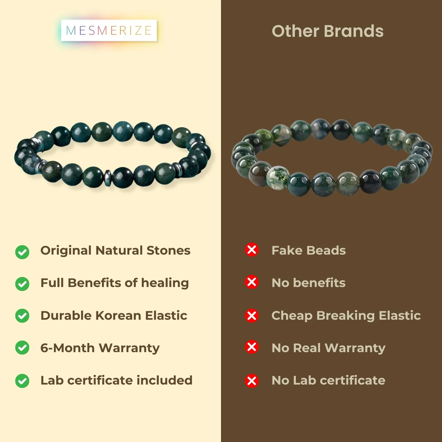 Soulful Moss Agate Natural Stone Bracelet - Image 16