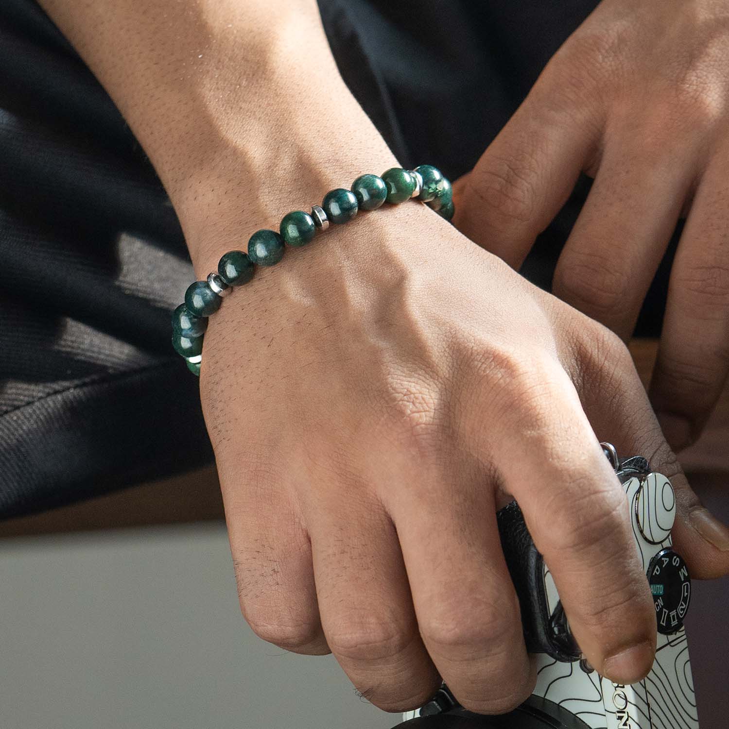 Soulful Moss Agate Natural Stone Bracelet - Image 4