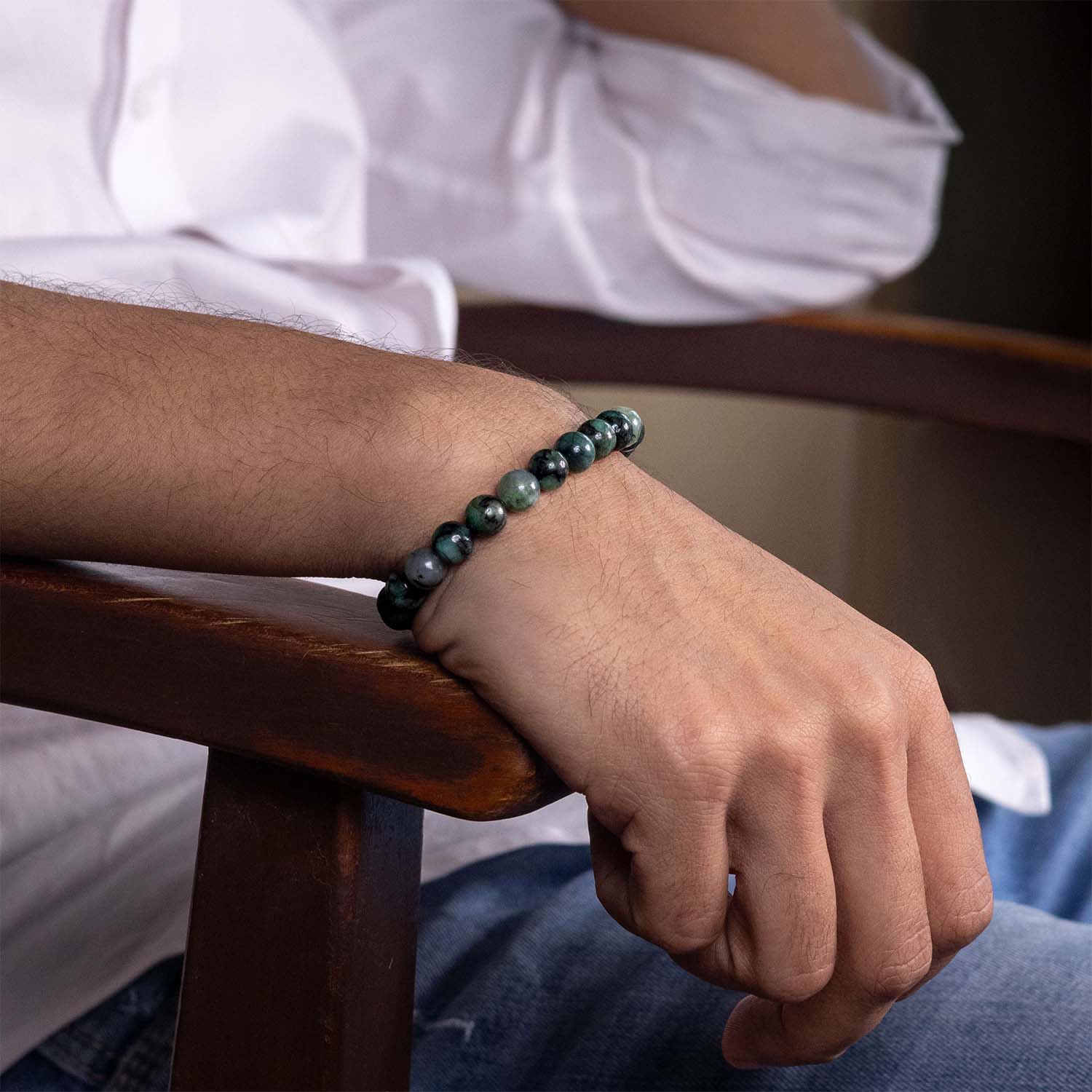 Green Radiance Emerald Natural Stone Bracelet with Magsnap 4 - Image 4