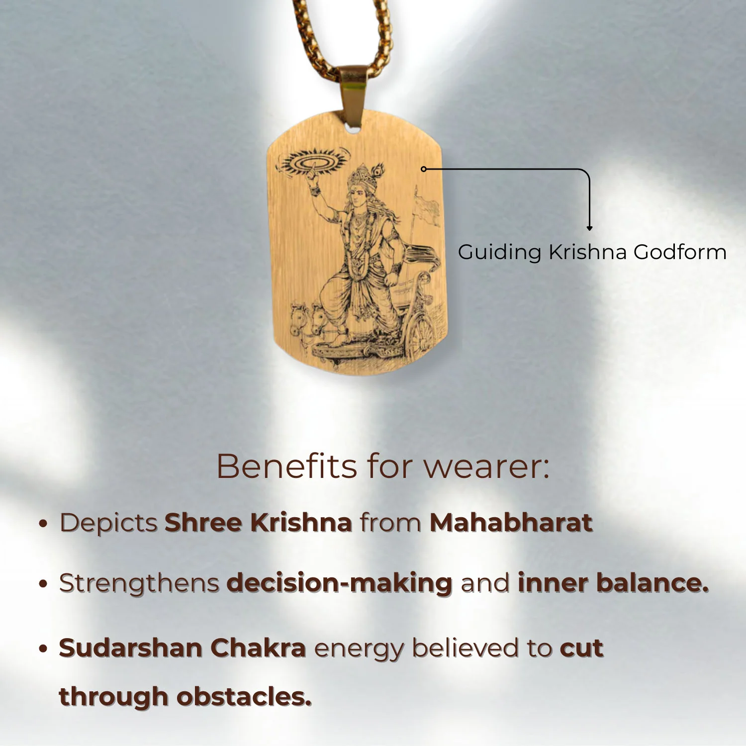 Guiding Krishna Godform Tag Necklace - Image 10