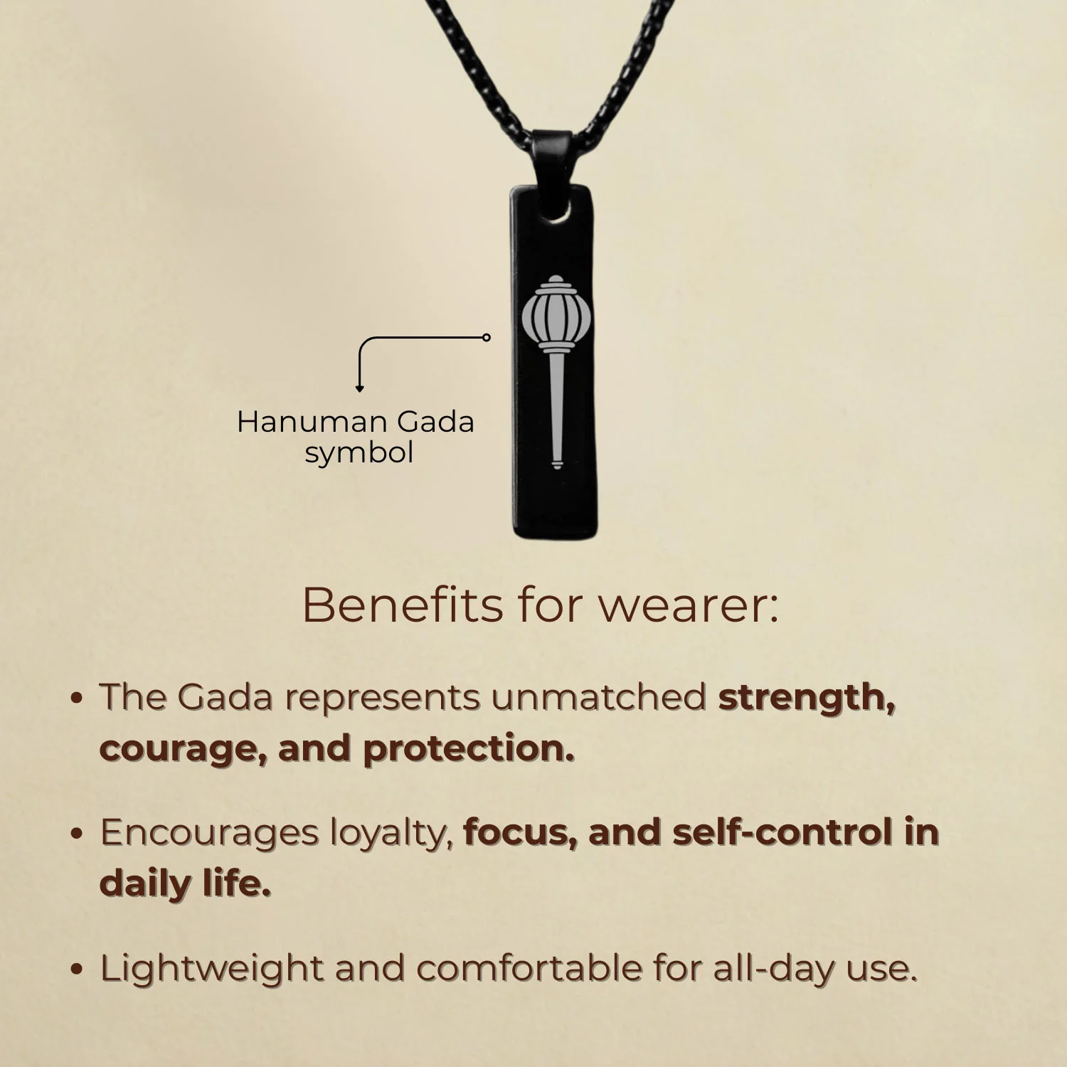 Hanuman Gada Mini Tag Necklace - Image 2