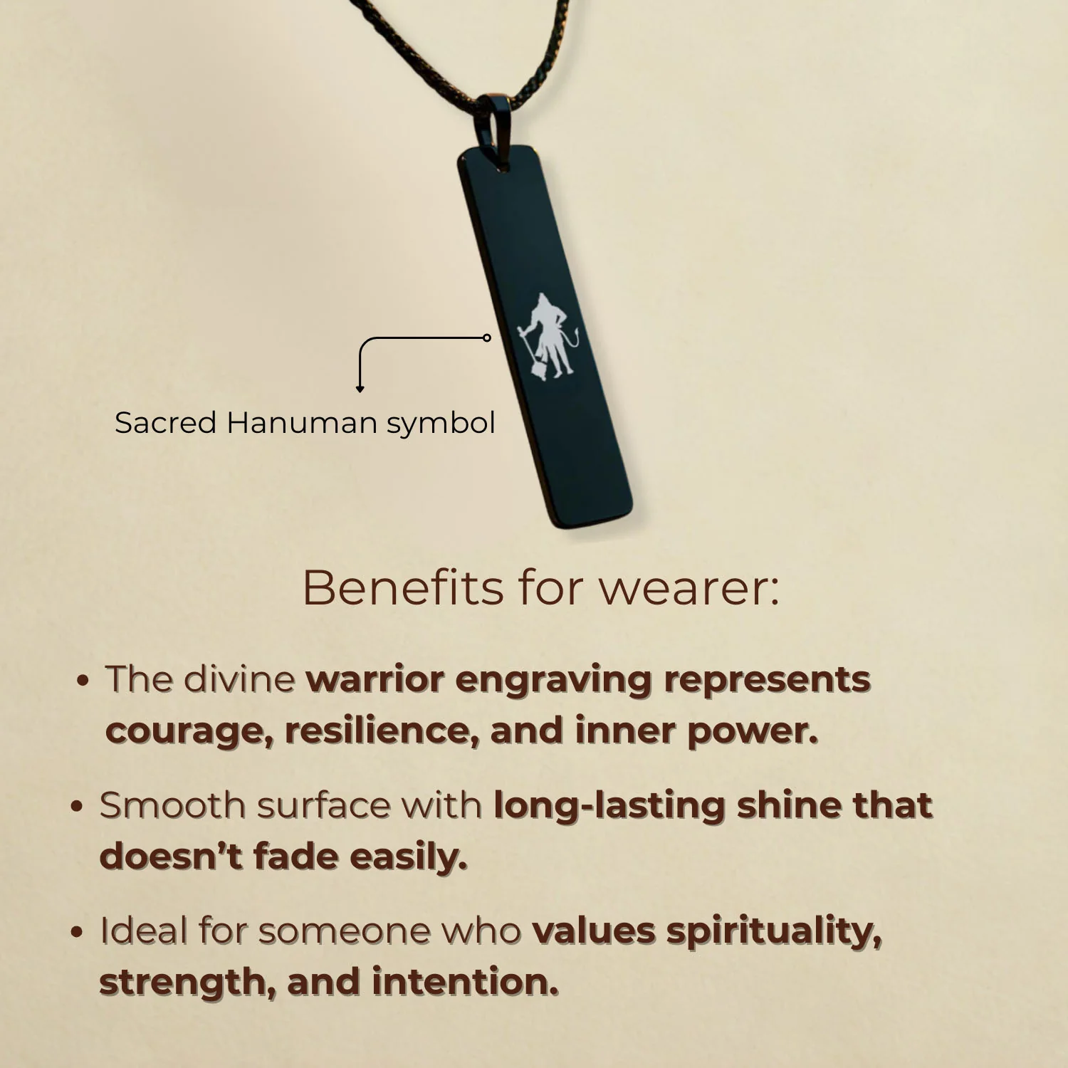 Sacred Hanuman Mini Tag Necklace - Image 2