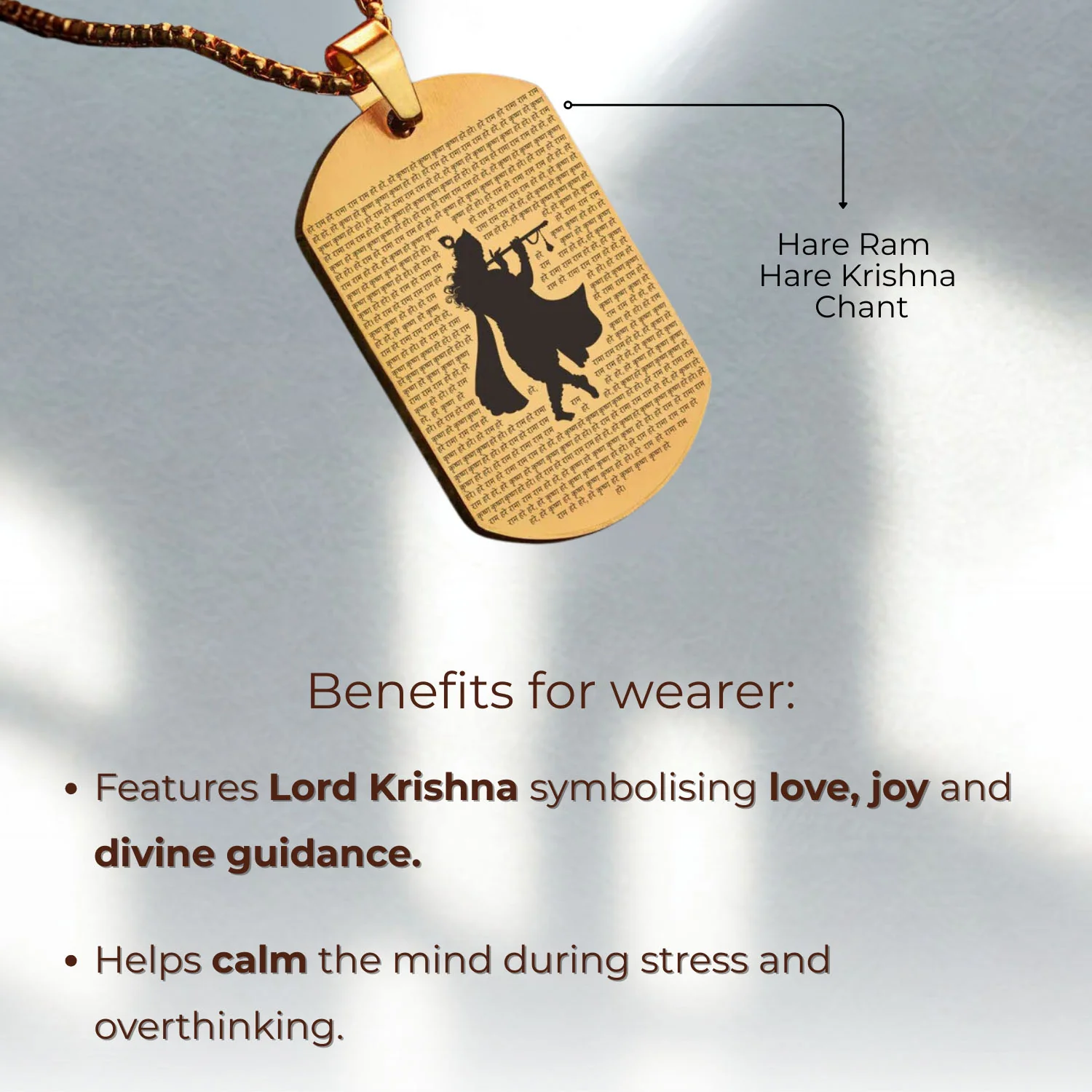 Hare Krishna MicroCarved Tag Necklace - Image 18