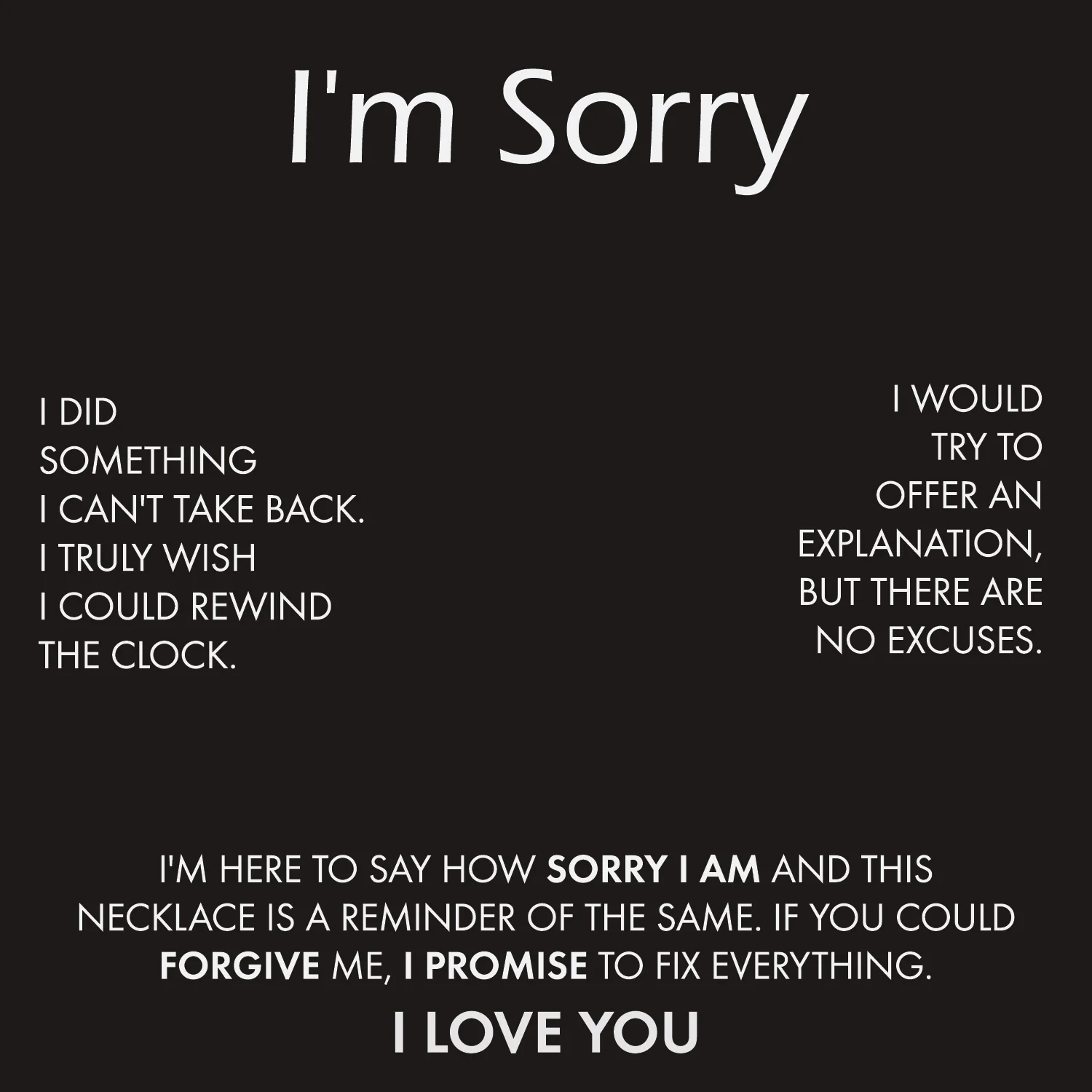 I Am Sorry Card With Necklace For Men - Image 21