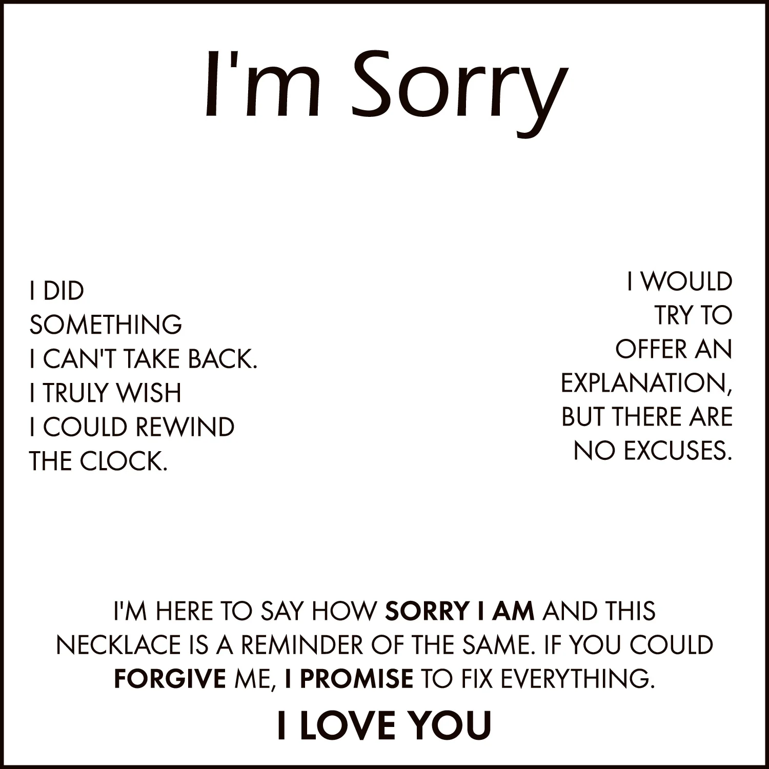 I Am Sorry Card With Necklace For Women - Image 30