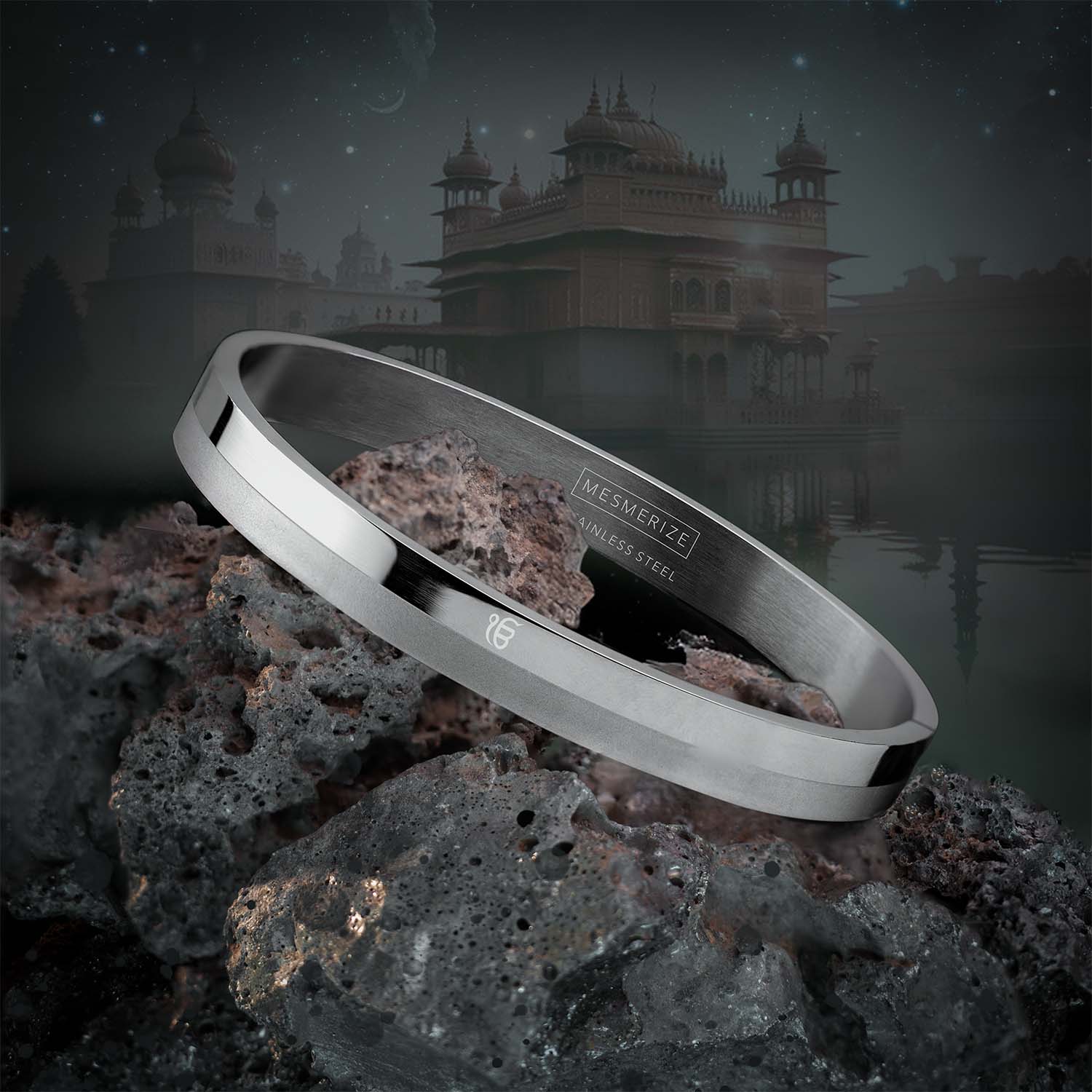 Ik Onkar Dual Finish Oval Kada Bracelet - Image 29