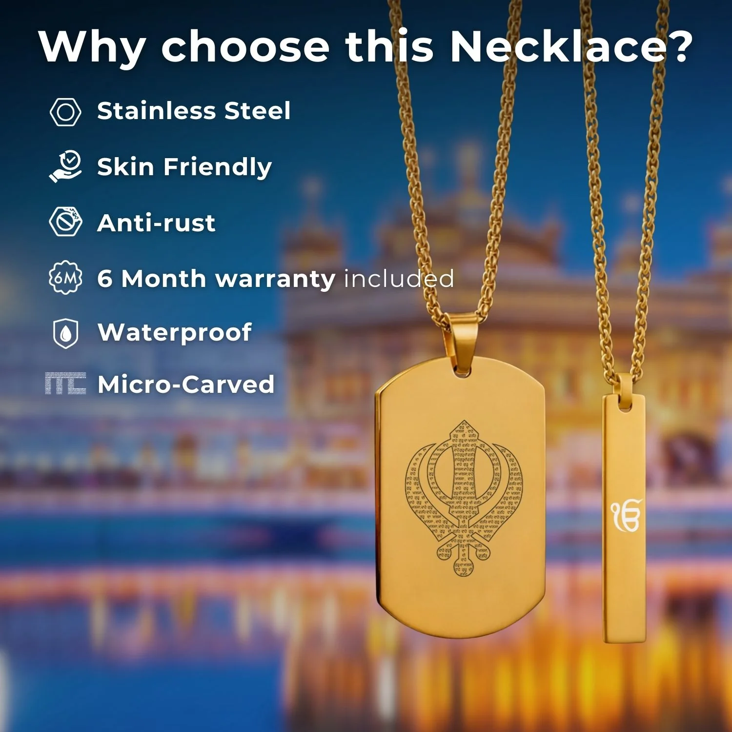 Ik Onkar Spiritual Mini Tag Necklace - Image 4