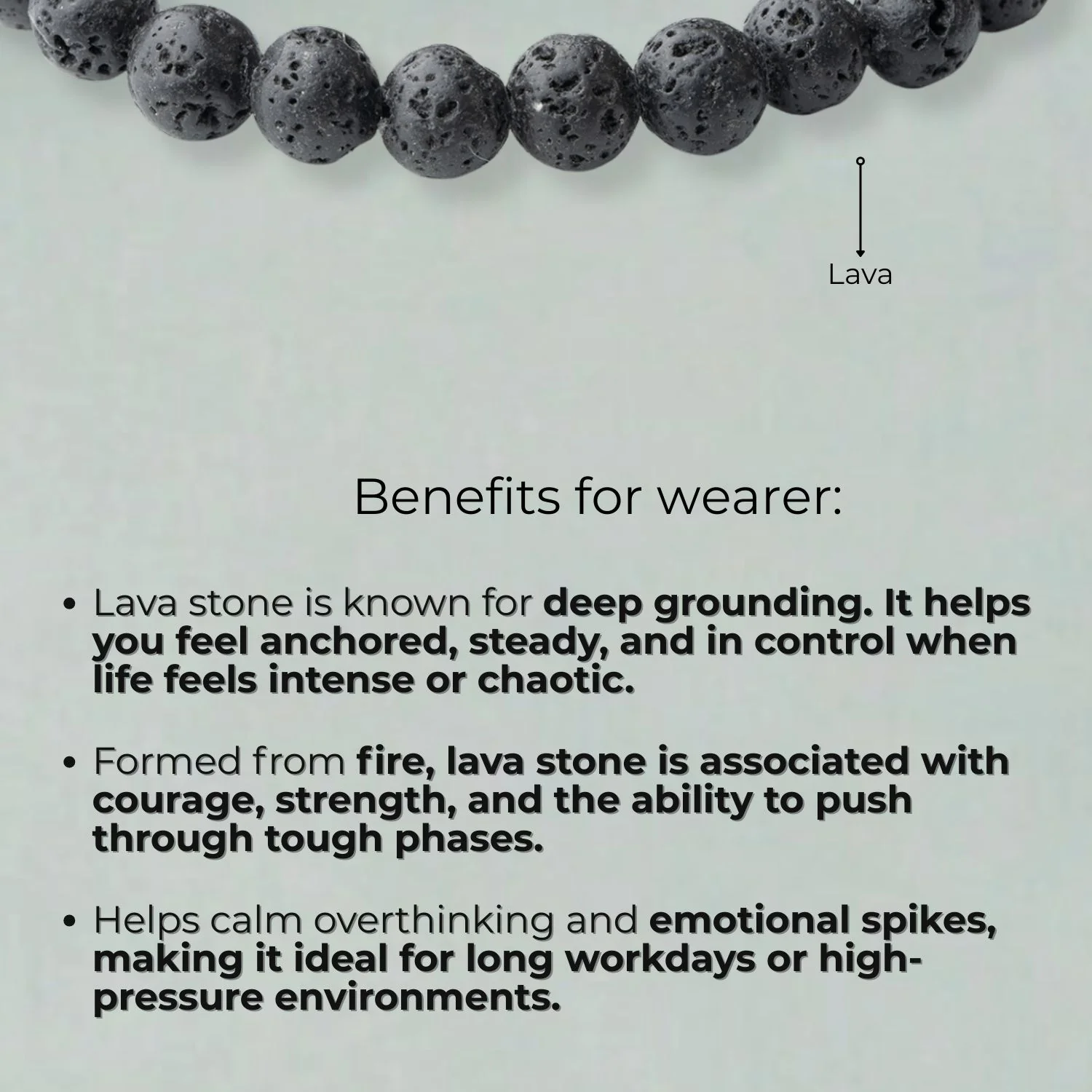 Lava Natural Stone Bracelet - Image 3