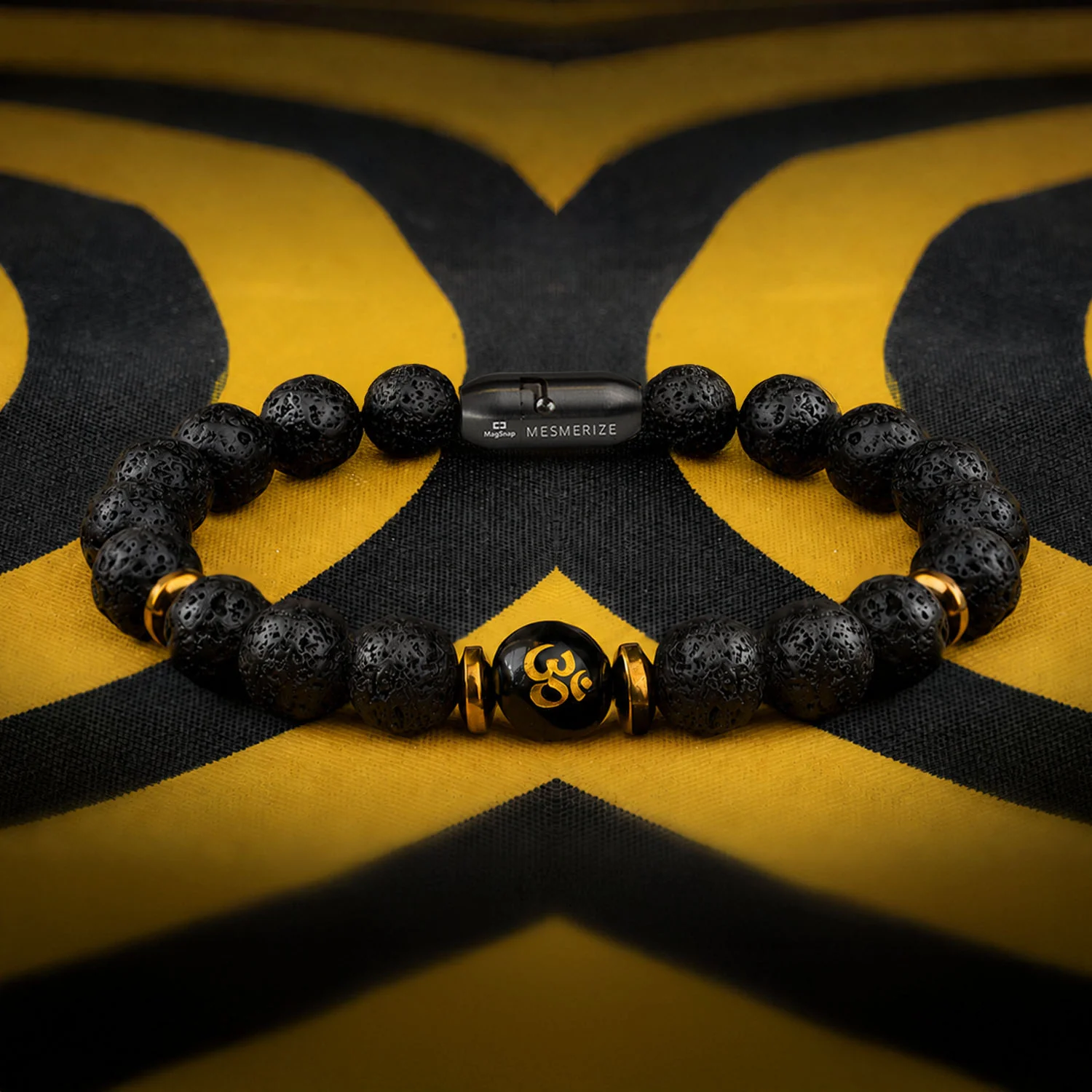 Divine Lava Natural Stone Om Bracelet with MagSnap 4