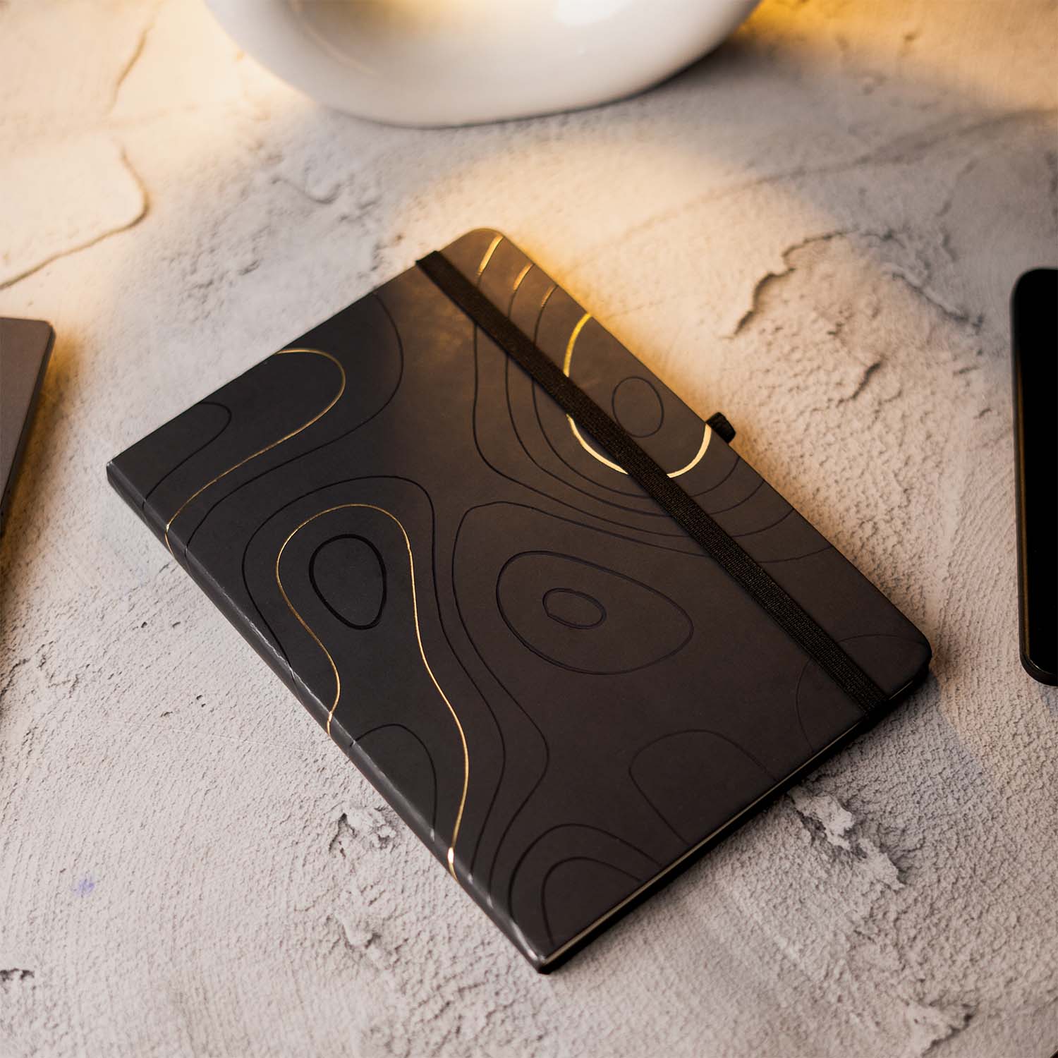 Matte Black Diary with Matte Black Garnet MagSnap Roller Ball Pen with Stylus - Image 10