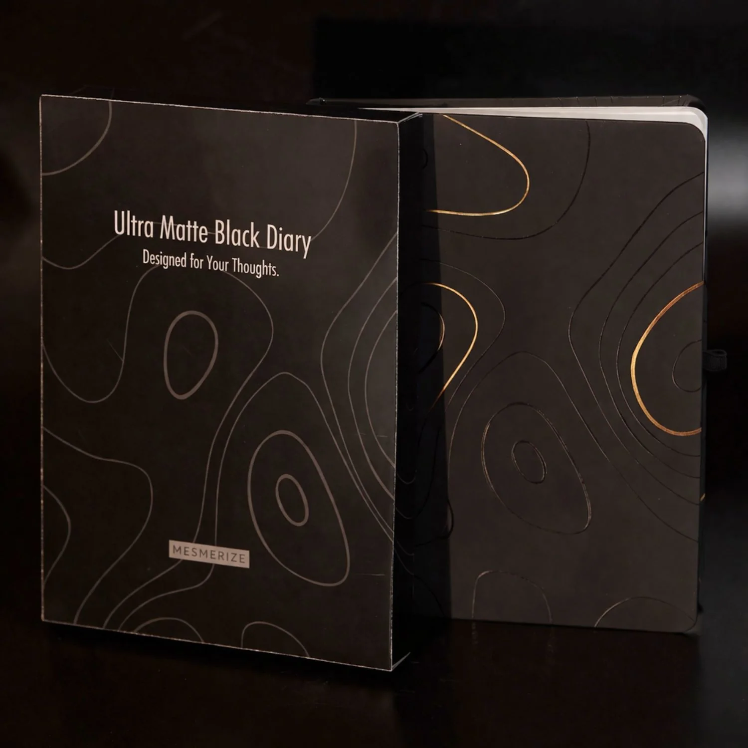 Matte Black Diary with Matte Black Garnet MagSnap Roller Ball Pen with Stylus - Image 5