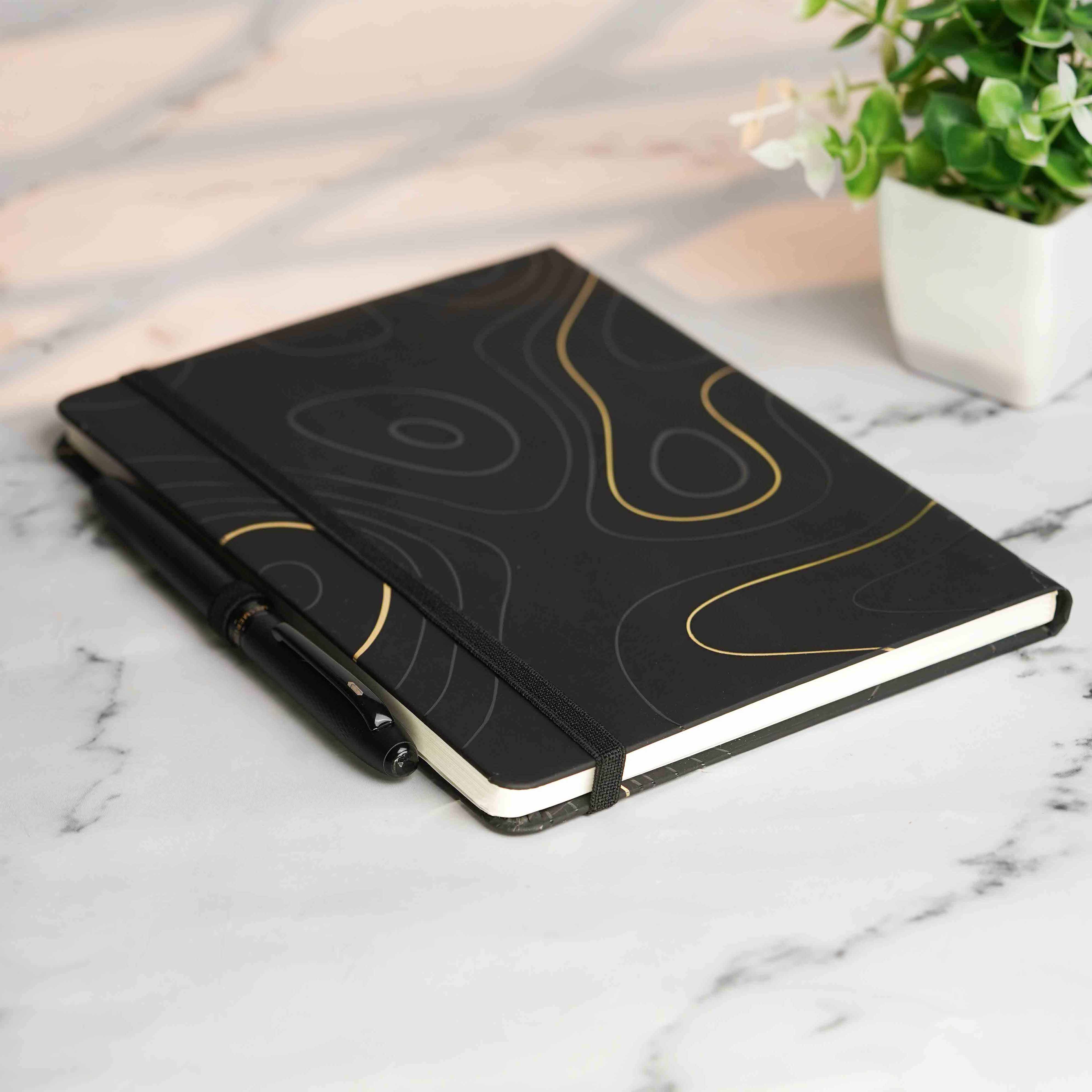 Matte Black Diary with Matte Black Onyx MagSnap Roller Ball Pen with Stylus - Image 6