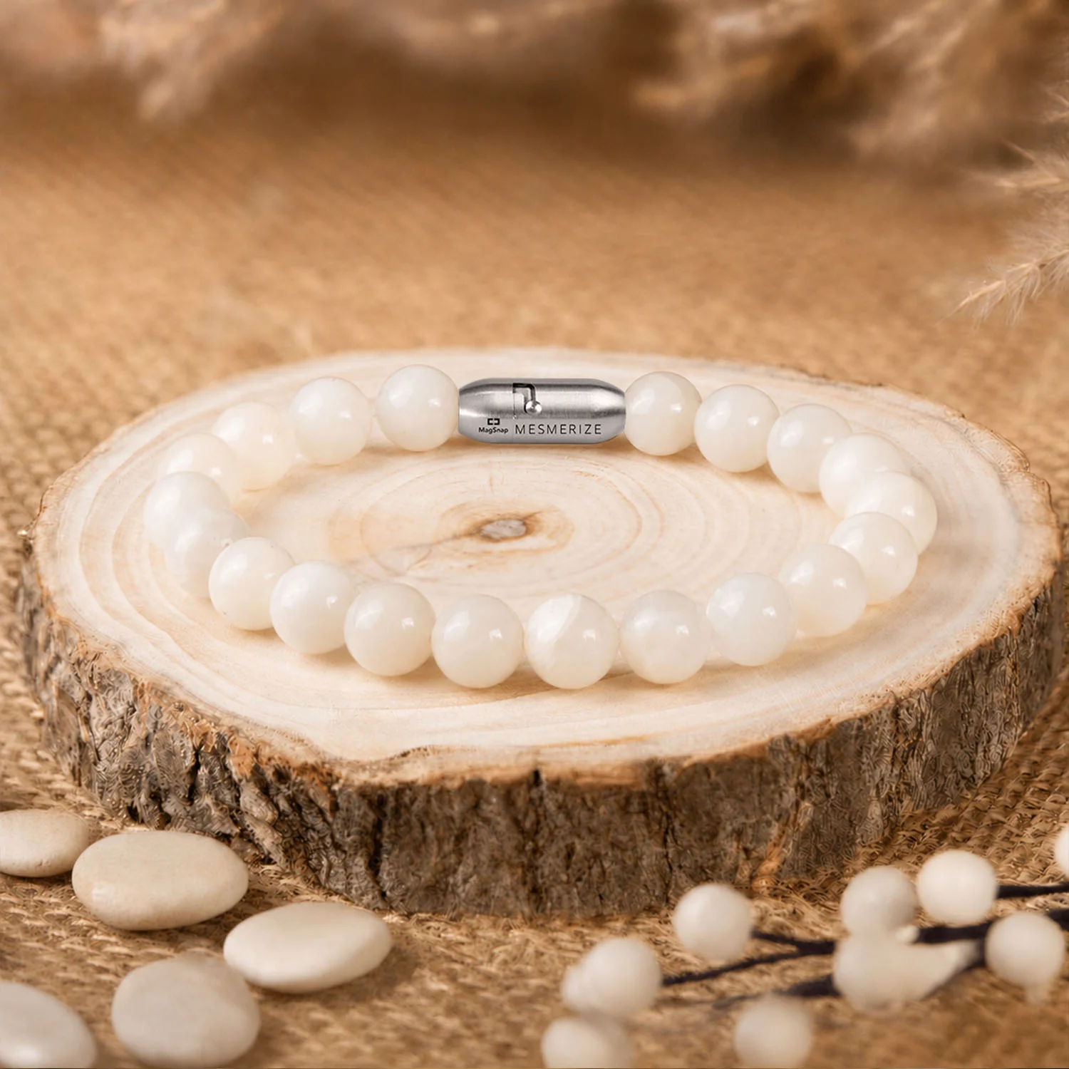 Mystic Aura Moonstone Natural Stone Bracelet With MagSnap4