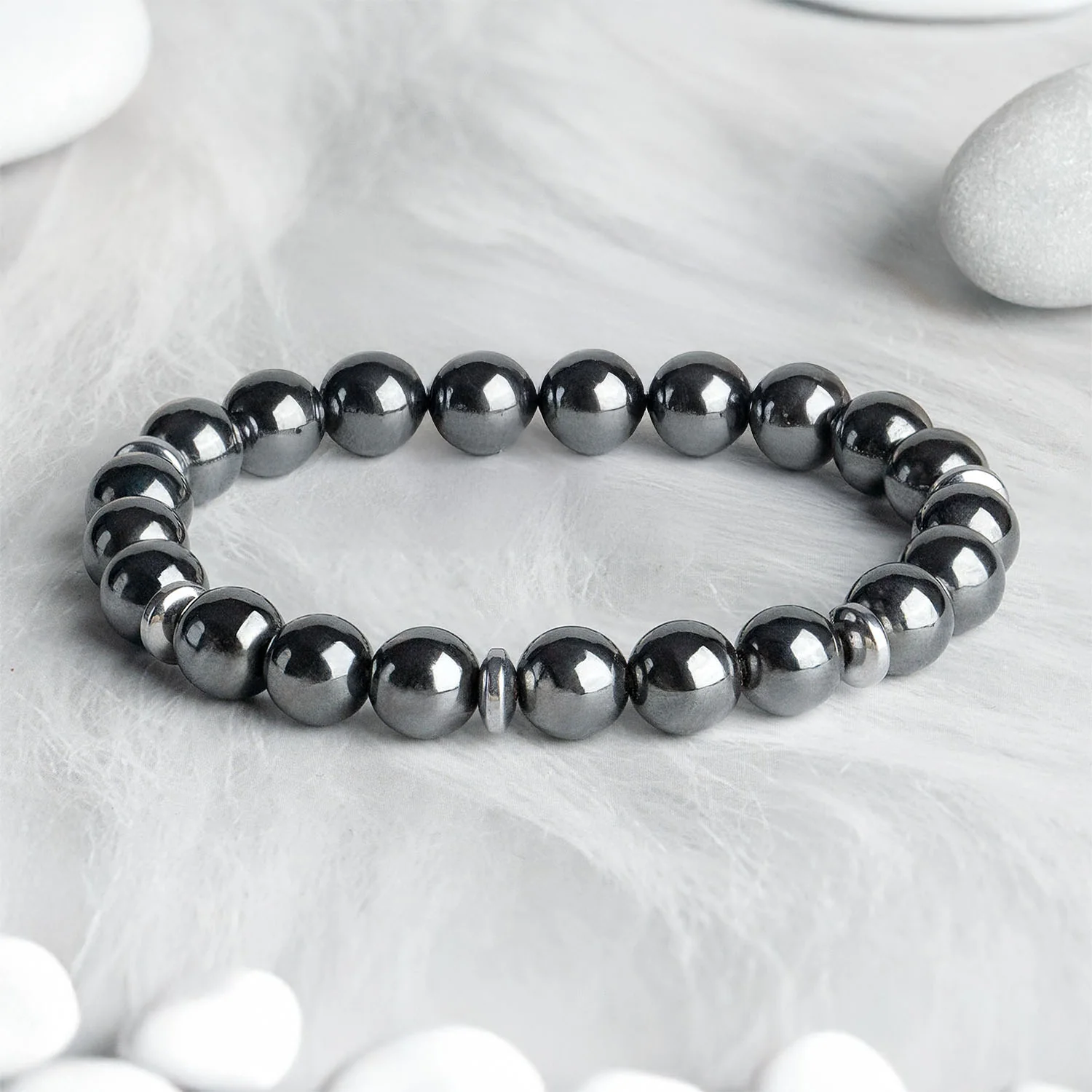 Mystic Grey Hematite Natural Stone Bracelet - Image 11