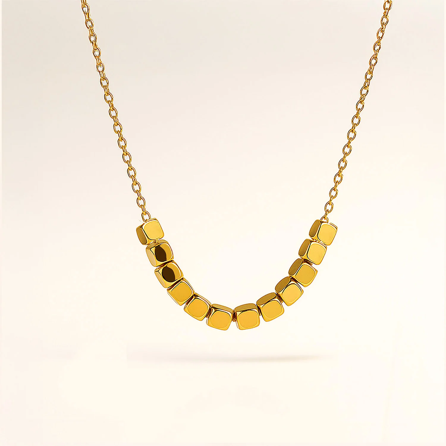 Noelia Gold Minimal Cube Necklace