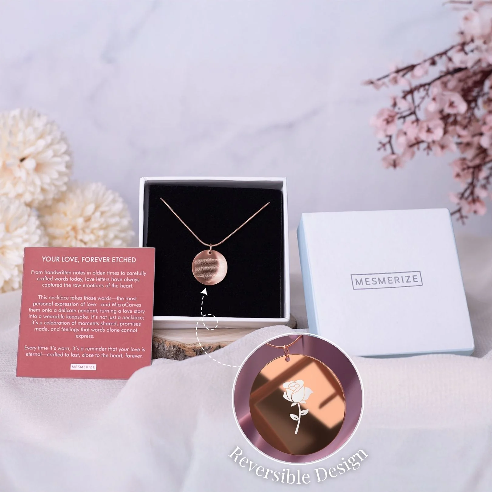 Personalised Love Letter MicroCarved Circle Necklace - Image 2