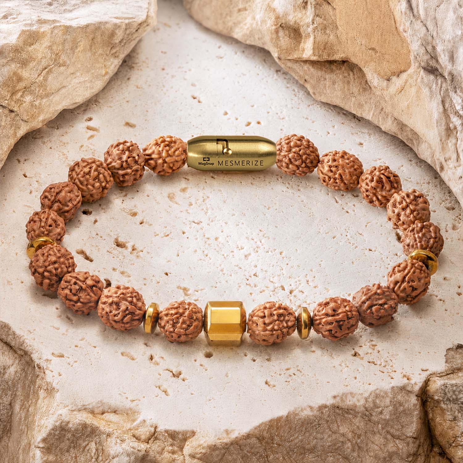 Personalised Spiritual Rudraksh Natural Stone Bracelet with Magsnap 4 - Image 13