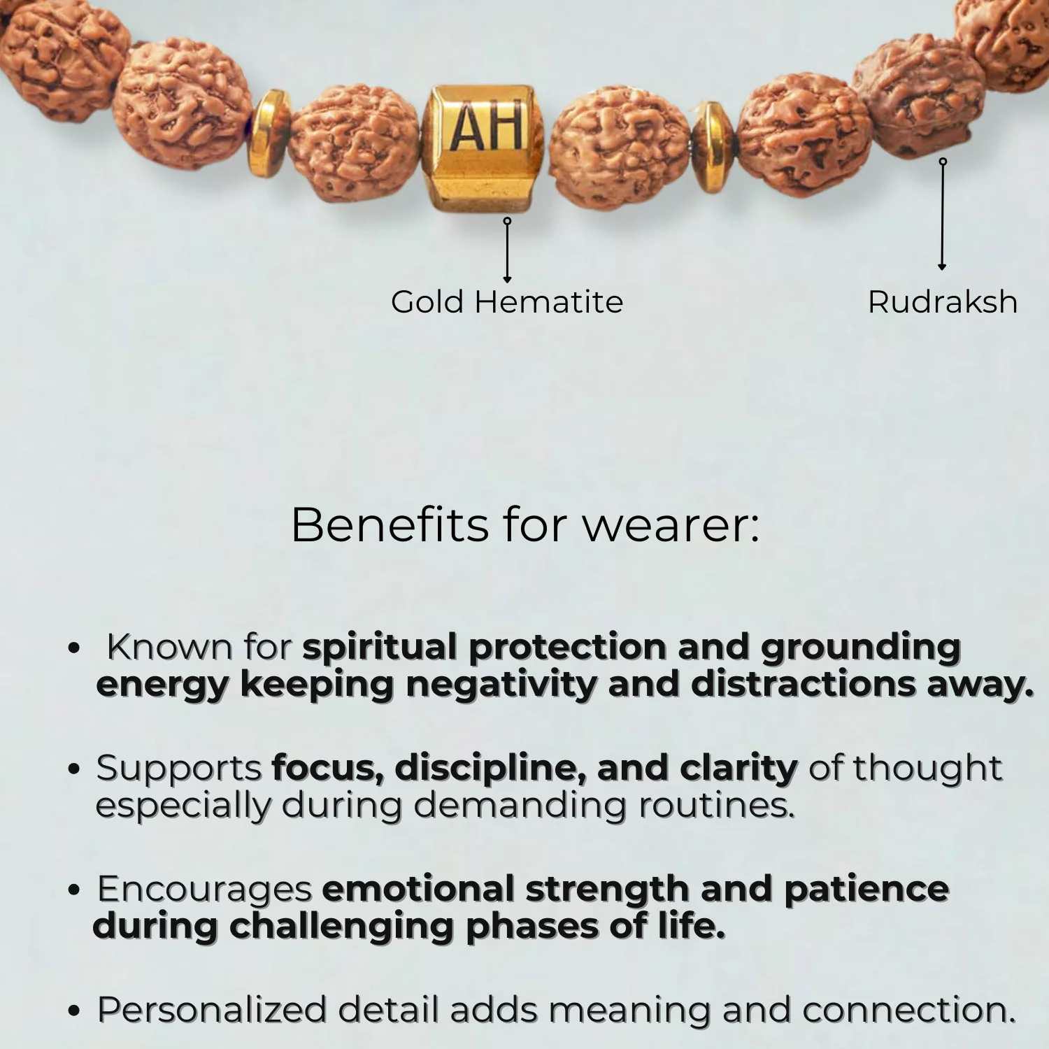 Personalised Spiritual Rudraksh Natural Stone Bracelet with Magsnap 4 - Image 3