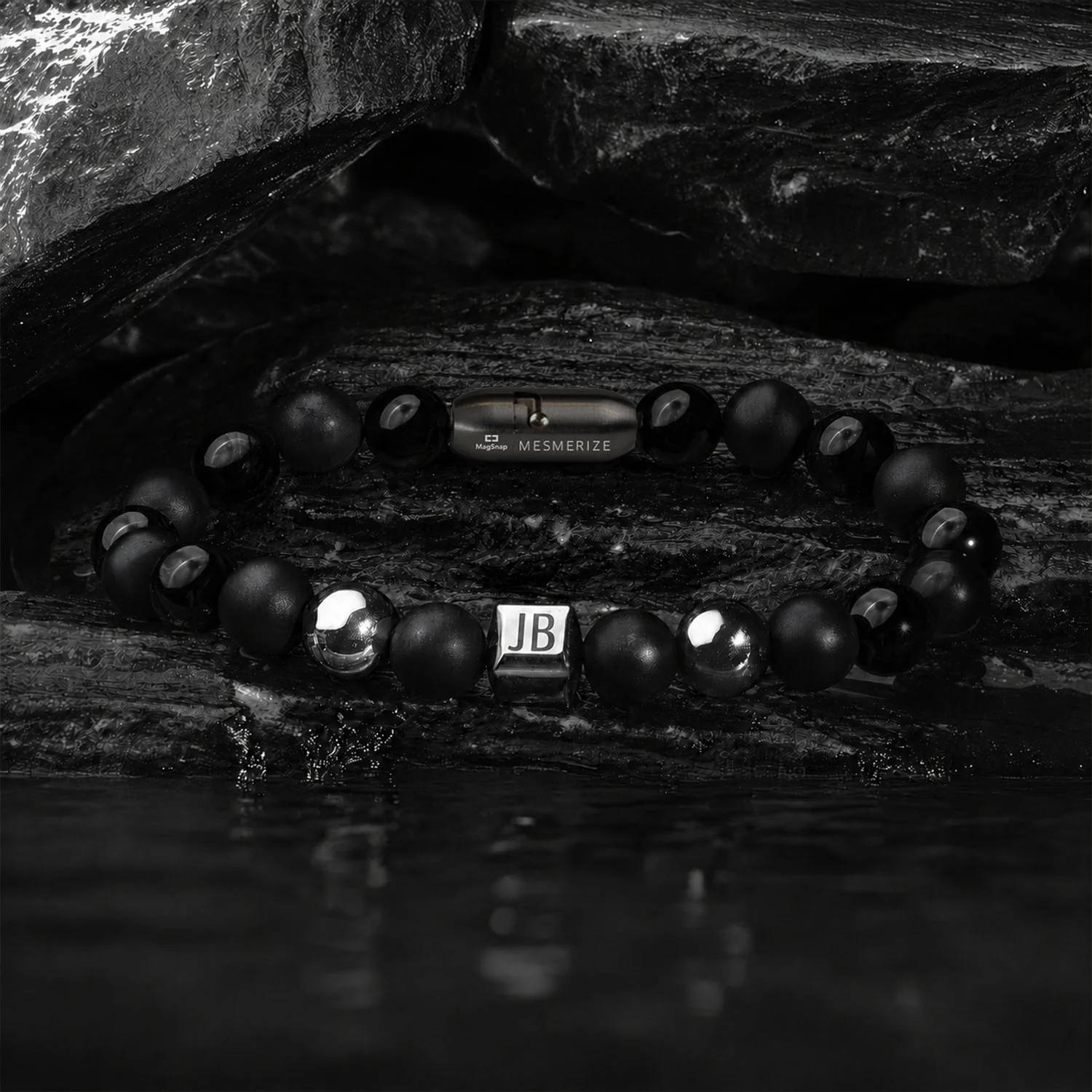 Personalised Stealth Gloss Black Bracelet With Magsnap 4