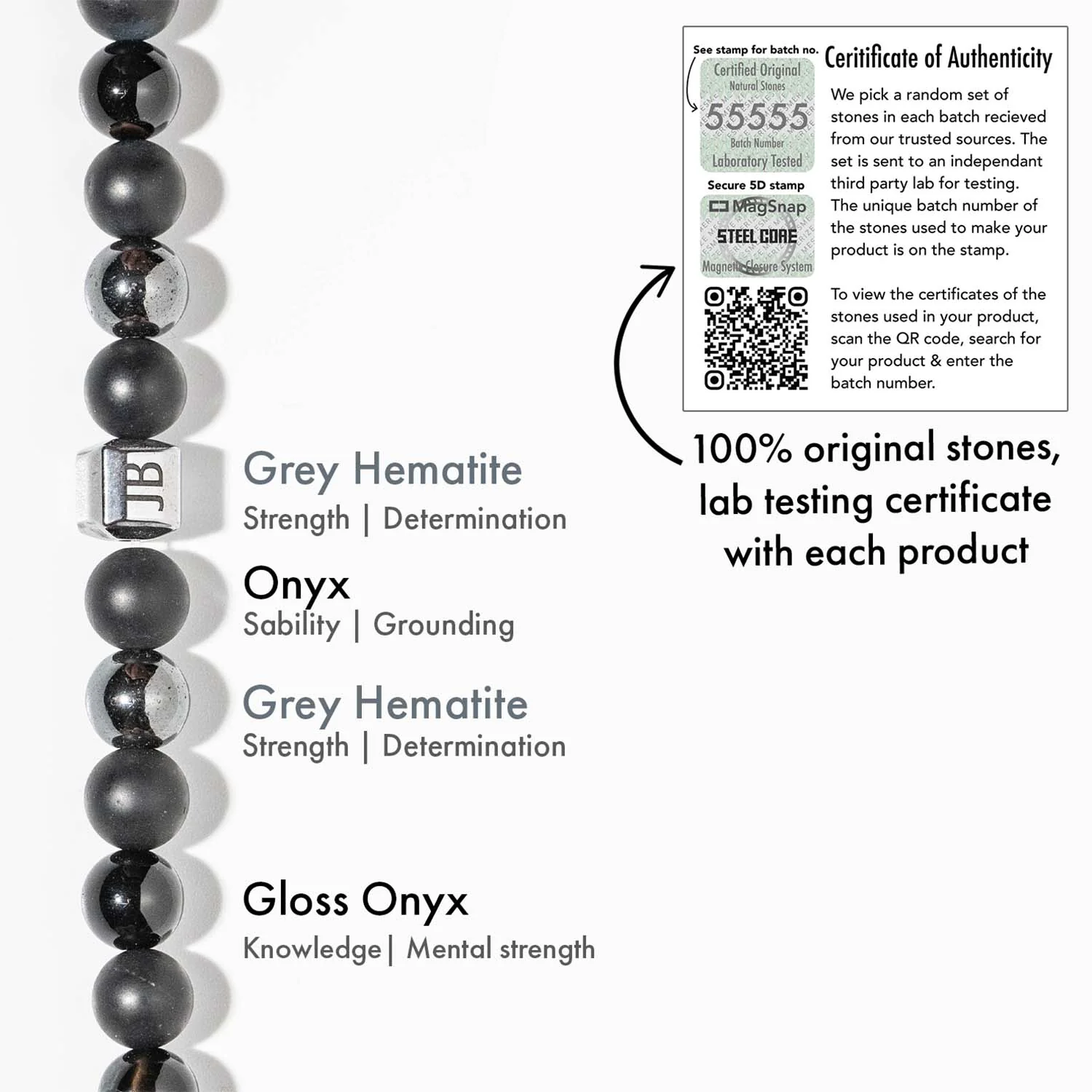 Personalised Stealth Gloss Black Bracelet With Magsnap 4 - Image 14