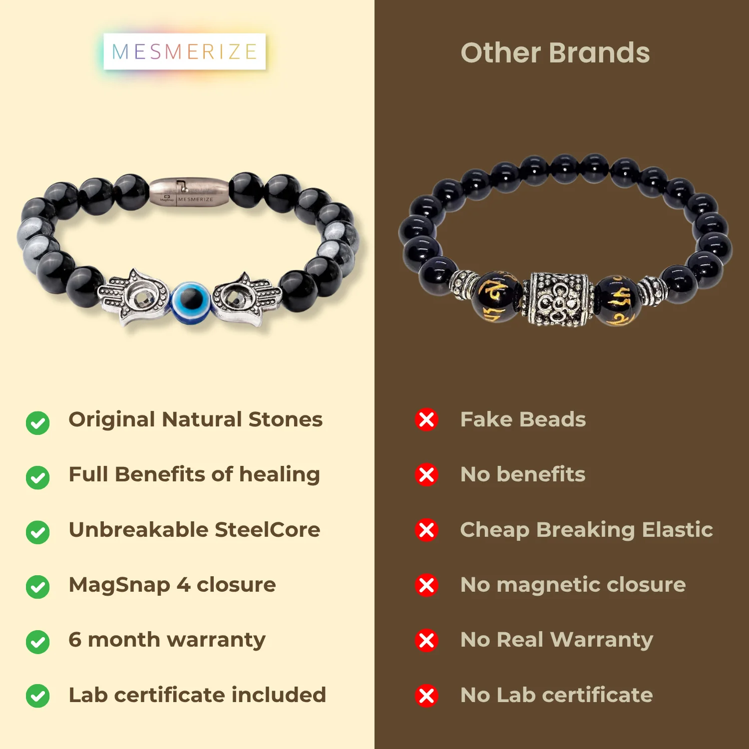 Protective Evil Eye Hamsa Natural Stone Bracelet with Magsnap 4 - Image 8